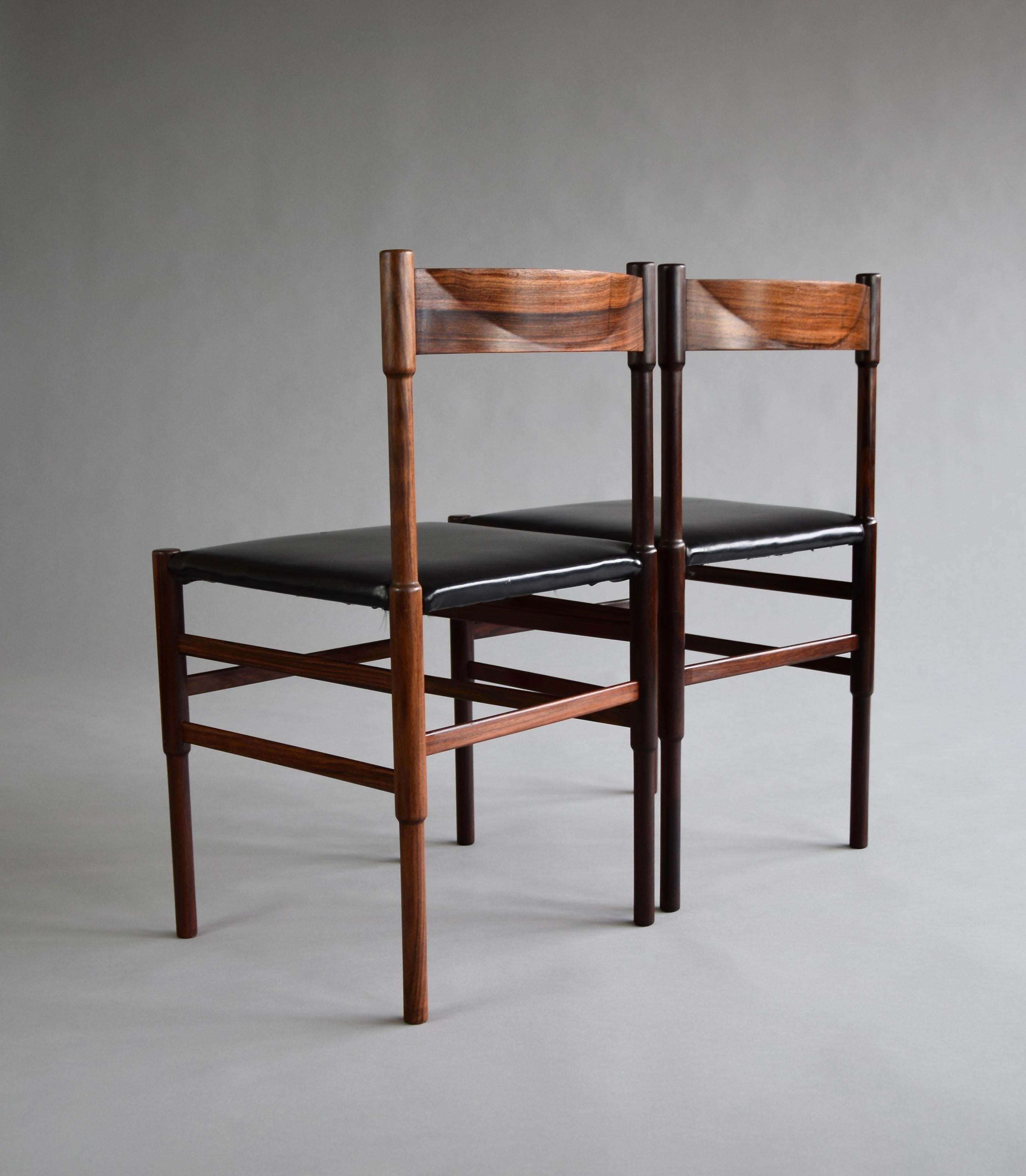 Mid-Century Modern Jatoba Dining Chairs For Sale 4