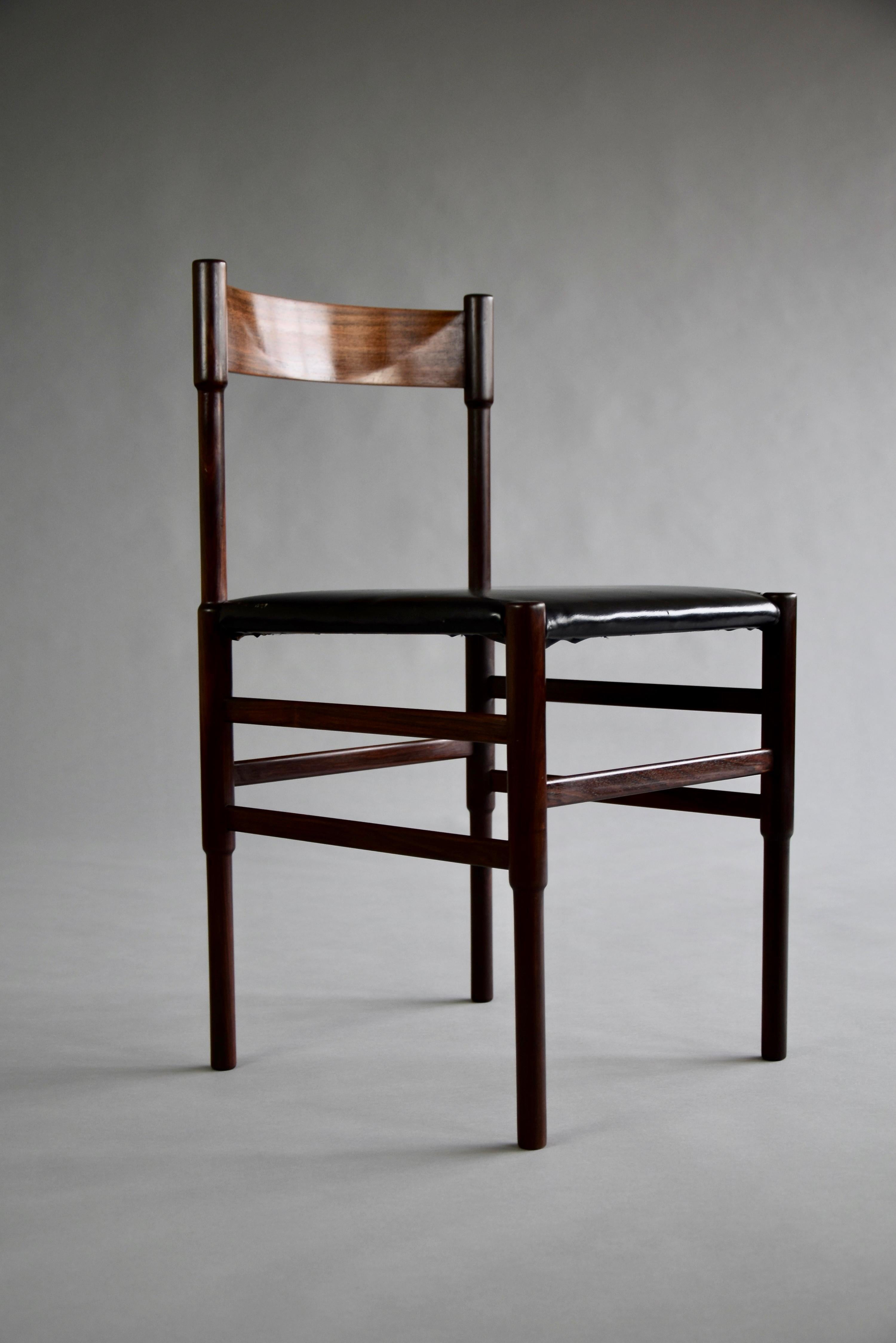 Mid-Century Modern Jatoba Dining Chairs For Sale 5