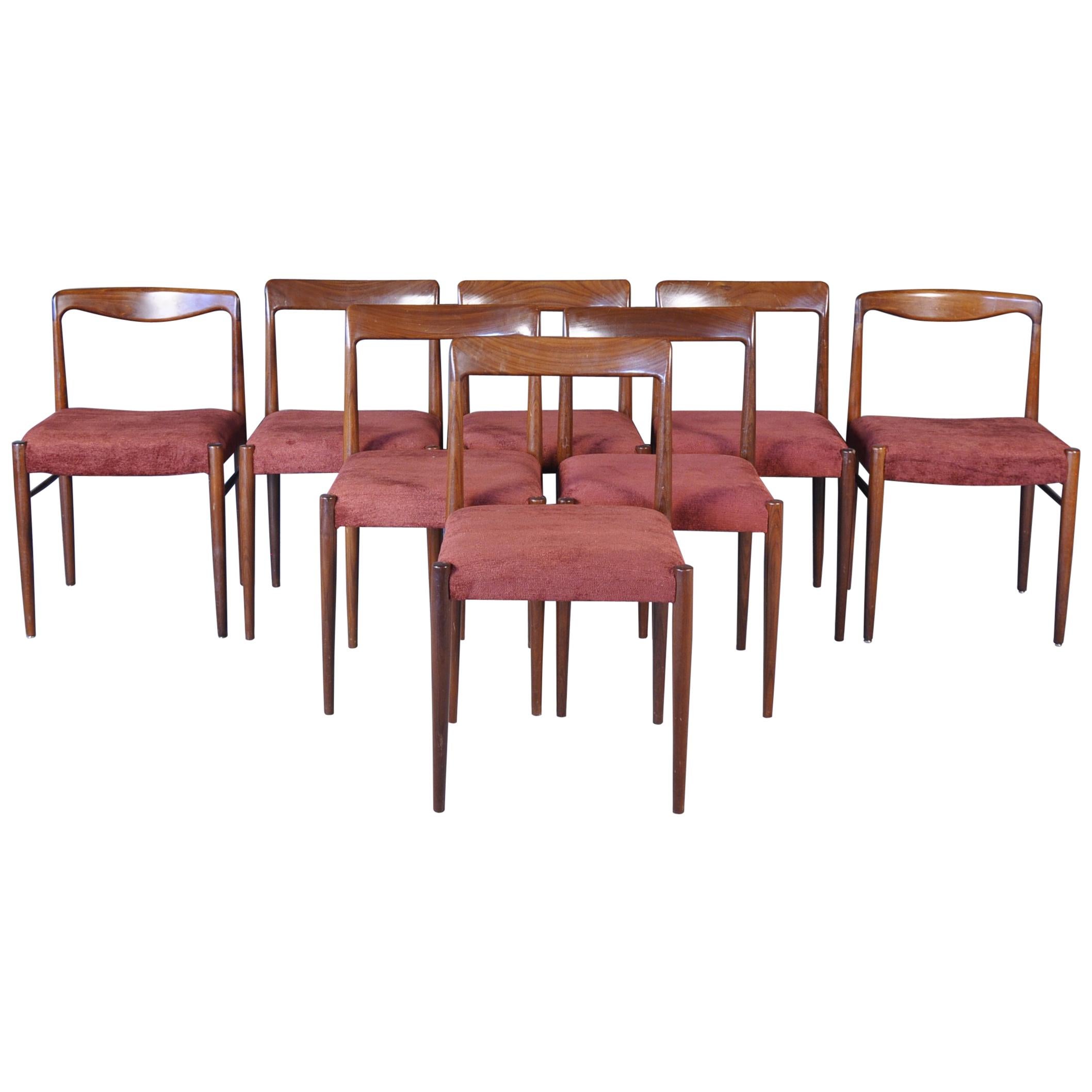 Mid-Century Modern Rosewood Dining Chairs from Lübke, 1960s, Set of Eight