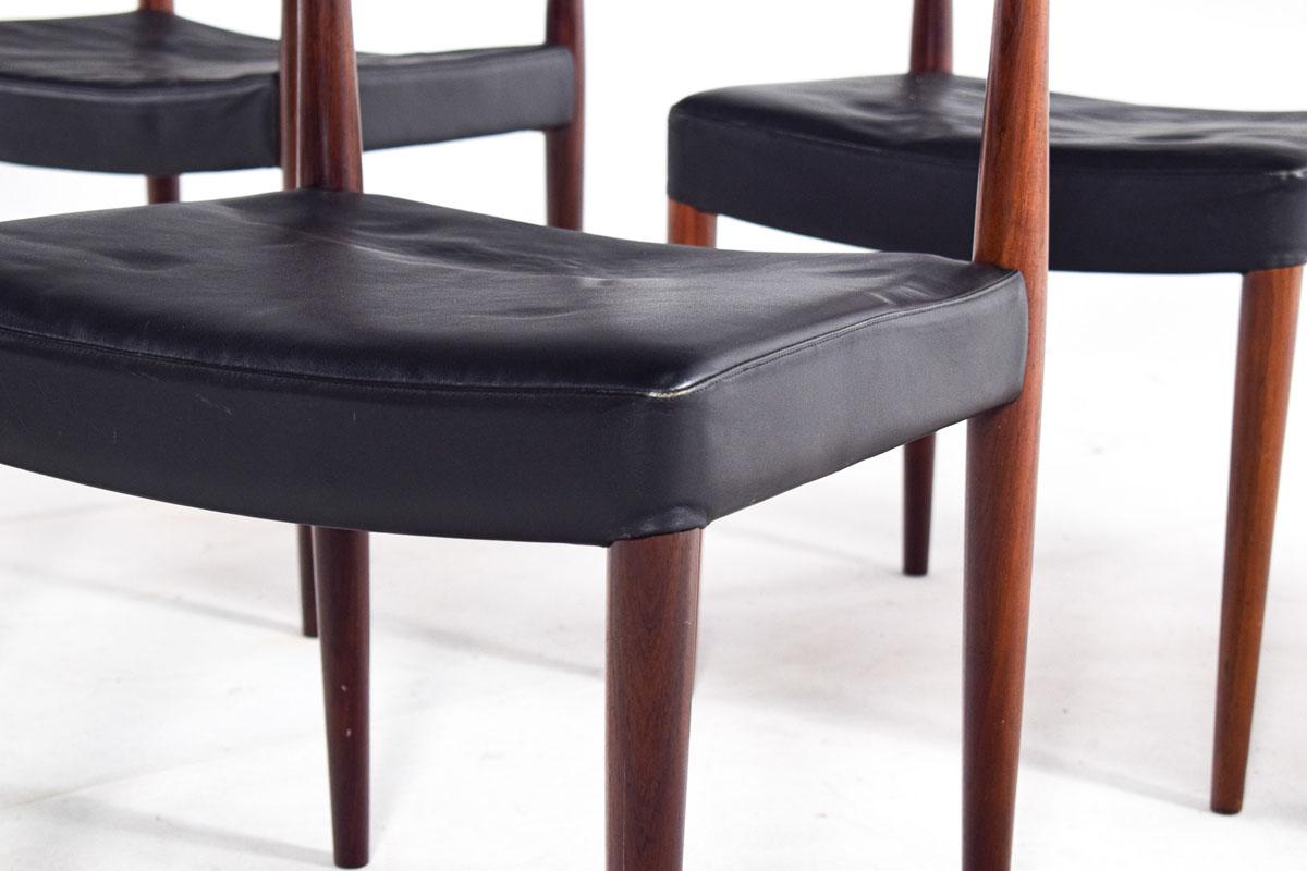 Sedie da pranzo moderne di metà secolo in legno di palissandro realizzate da Soro Stolefabrik, set di sei in vendita 3