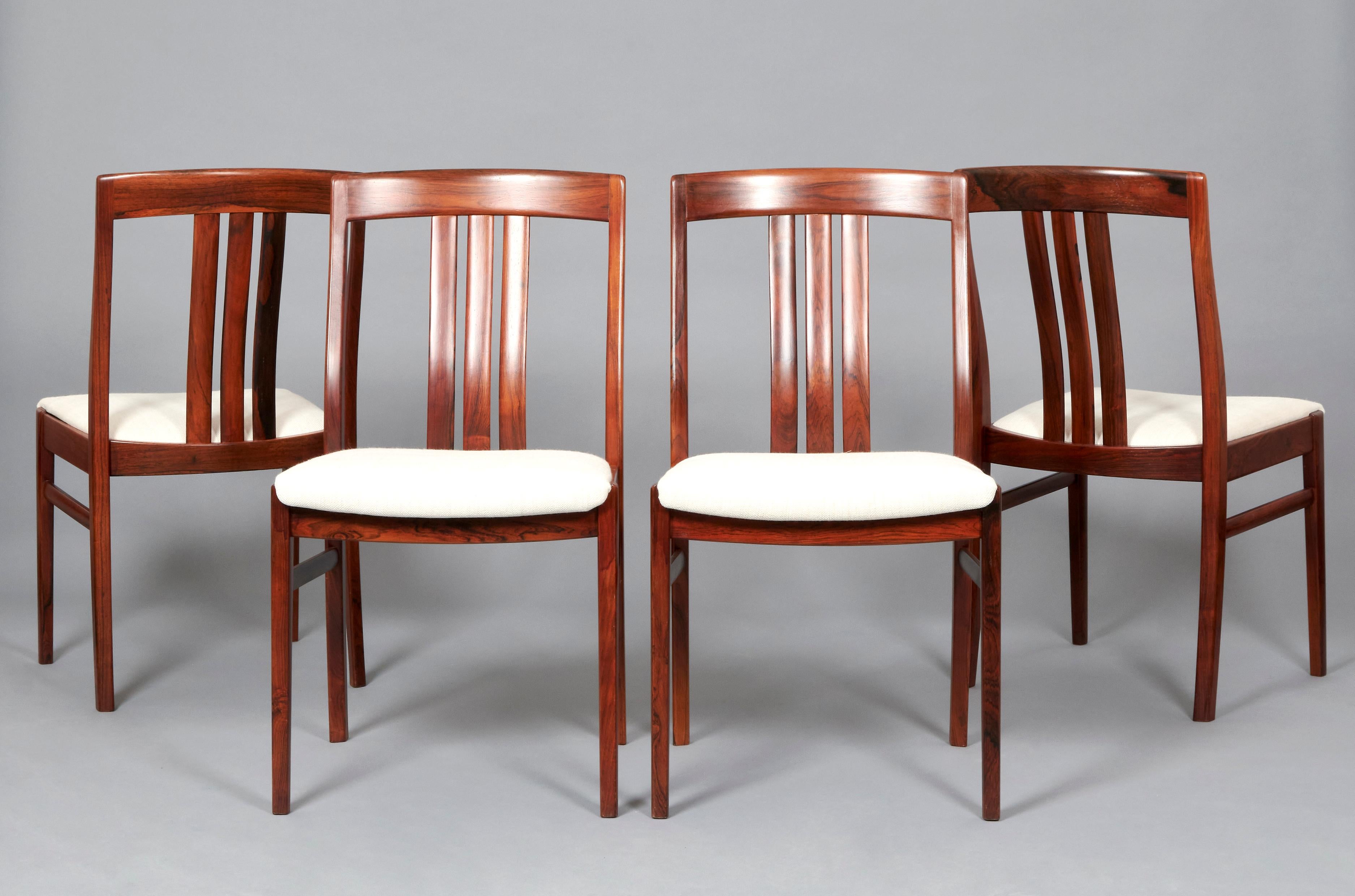 Swedish Mid-century modern Rosewood Dining Chairs set For Sale