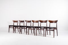 Ensemble de salle à manger en bois de rose moderne du milieu du siècle : Chaises Schionning & Elgaard