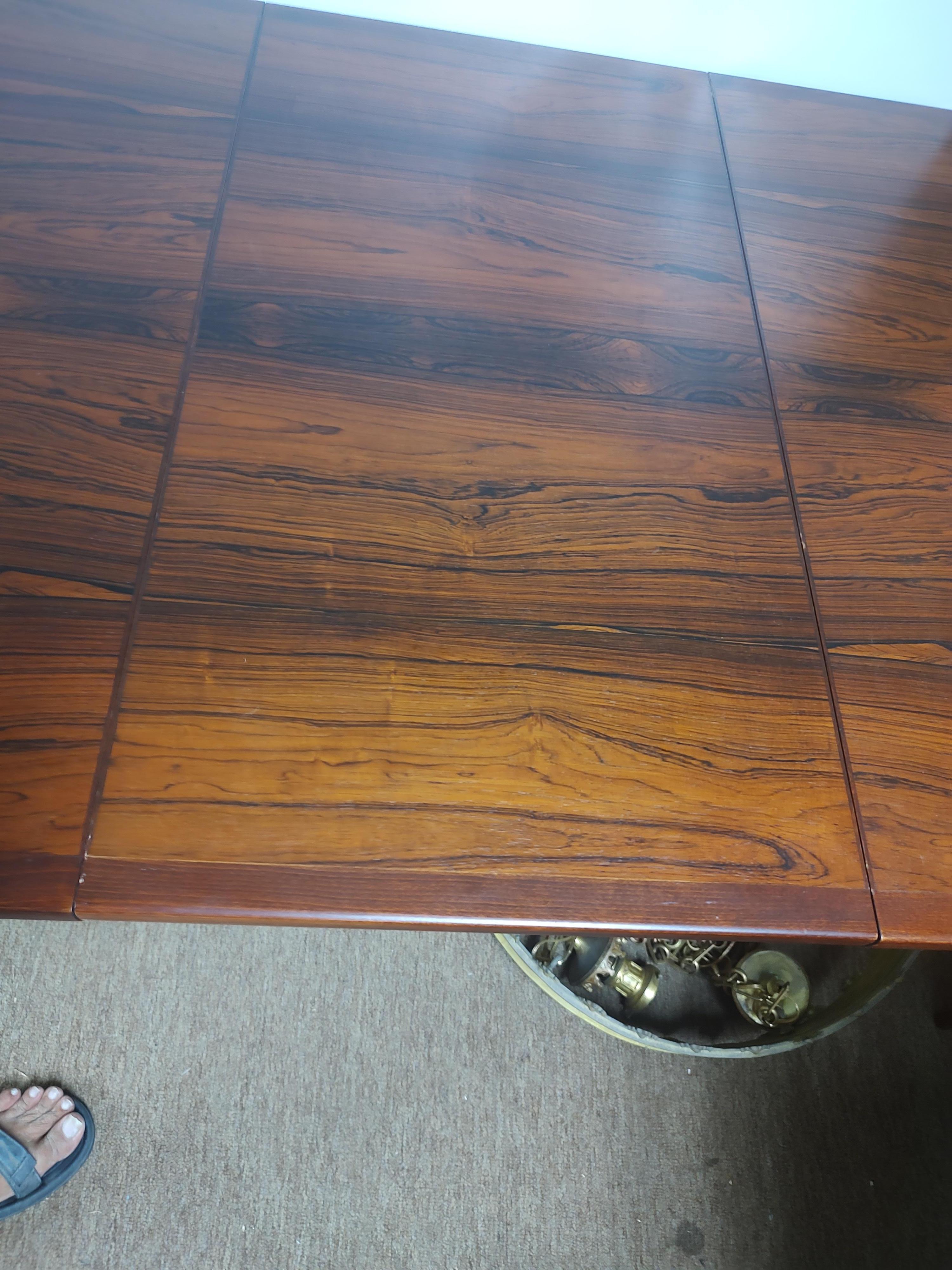 Mid Century Modern Rosewood Dining Table 2 Leafs by Seffle Sweden 1