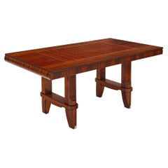 Mid-Century Modern Rosewood Dining Table with Lemon Wood Inlay