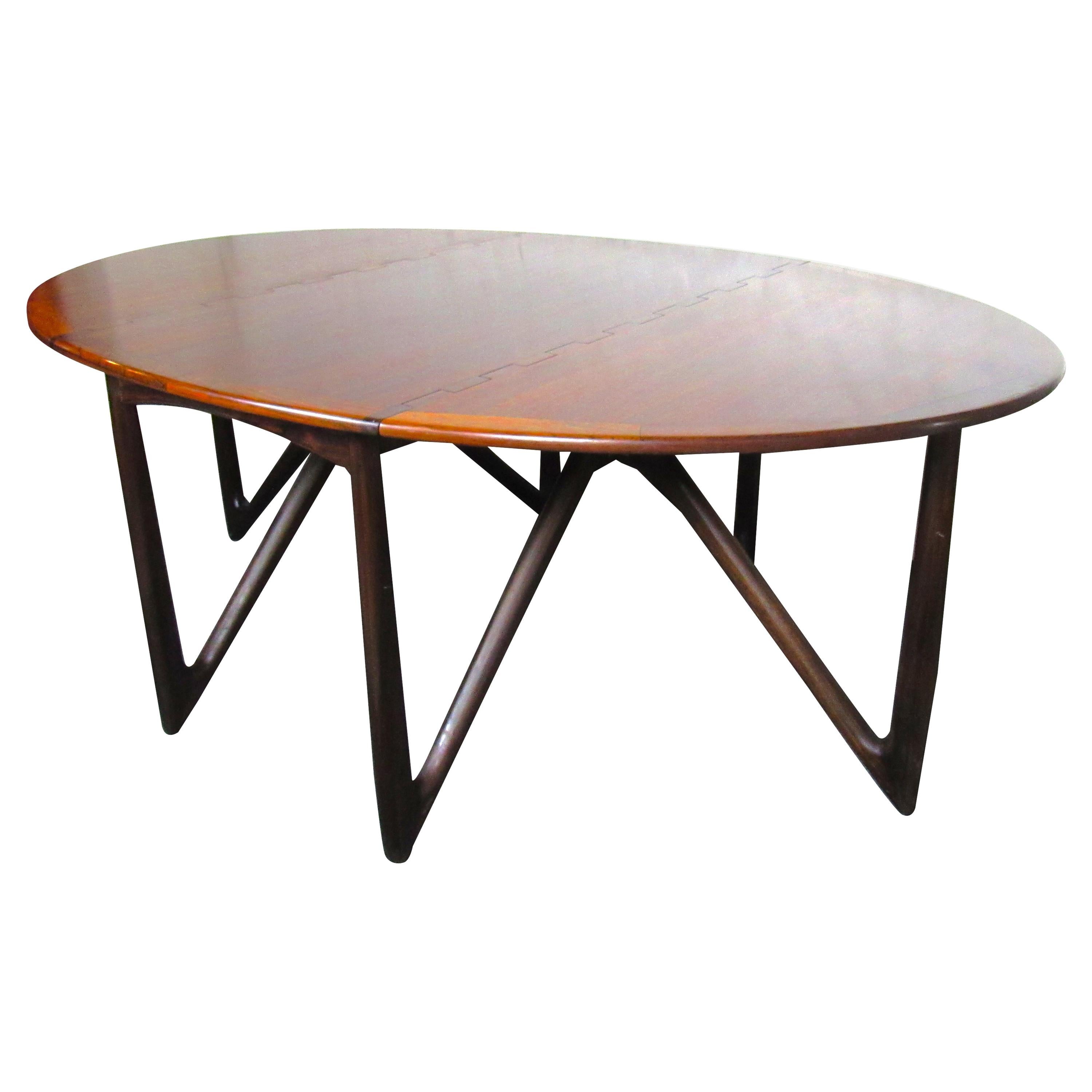 Mid-Century Modern Rosewood Drop Leaf Dining Table by Kurt Østervig