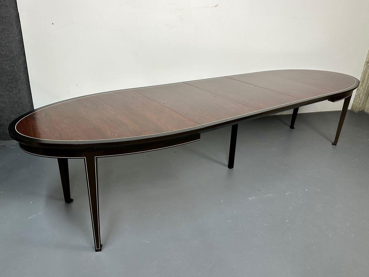 Dinbar, American Mid-Century, Art Deco, Dining Table, Rosewood, Ebony Paint For Sale 3