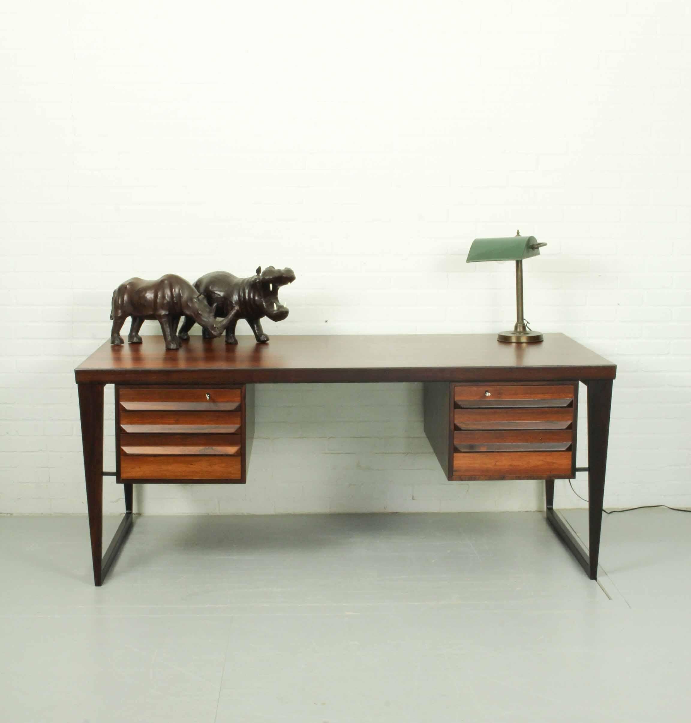 Mid-Century Modern Rosewood Executive Desk by Kai Kristiansen 13