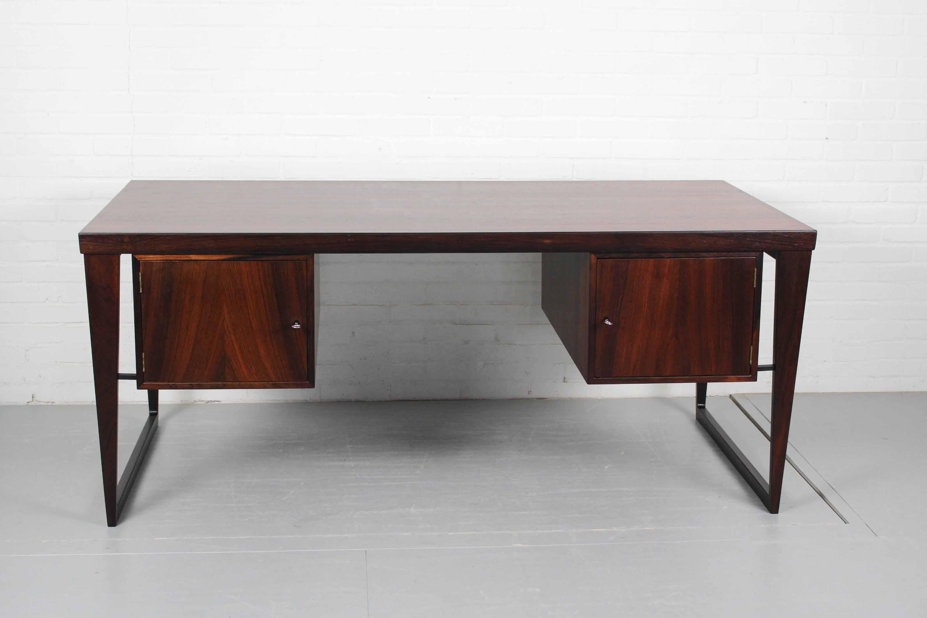 Danish Mid-Century Modern Rosewood Executive Desk by Kai Kristiansen
