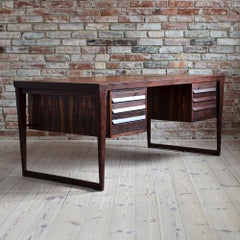 Mid-Century Modern Rosewood Executive Desk by Kai Kristiansen, Model 70, 1950s