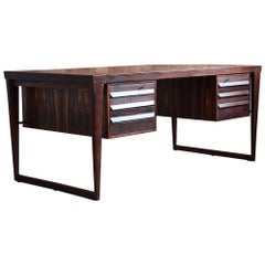 Mid-Century Modern Rosewood Executive Desk by Kai Kristiansen, Model 70, 1950s