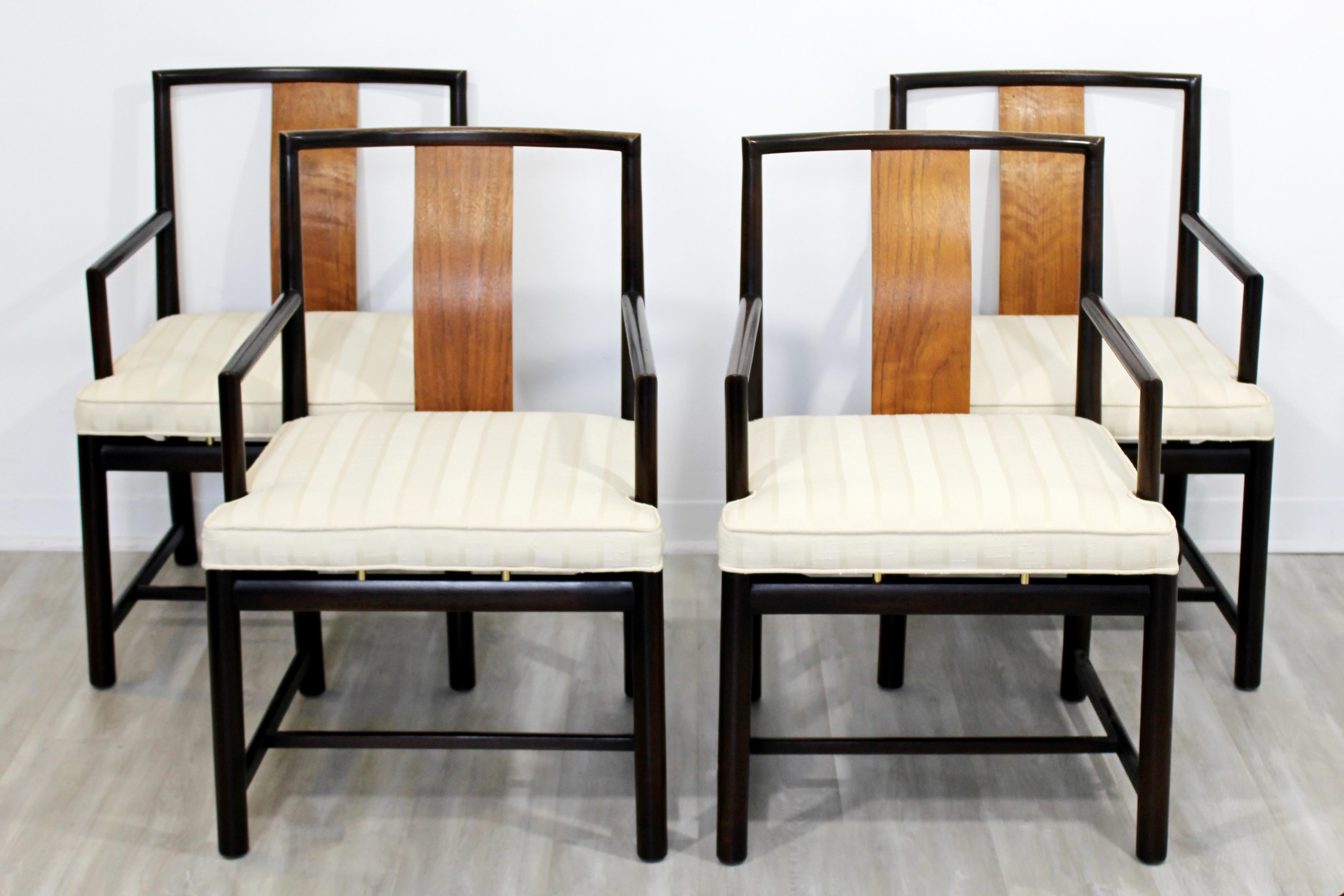 Mid-Century Modern Rosewood Expandable Dining Set 4 Armchairs and Table Dunbar 3