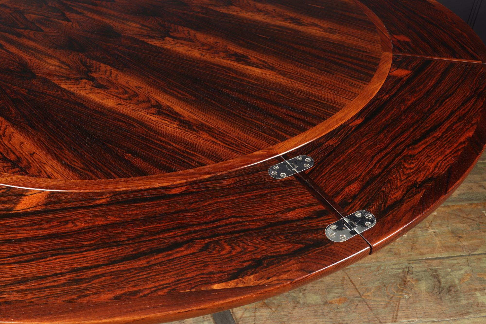 Mid century Modern Rosewood Flip Flap Lotus Dining Table by Dyrlund 7