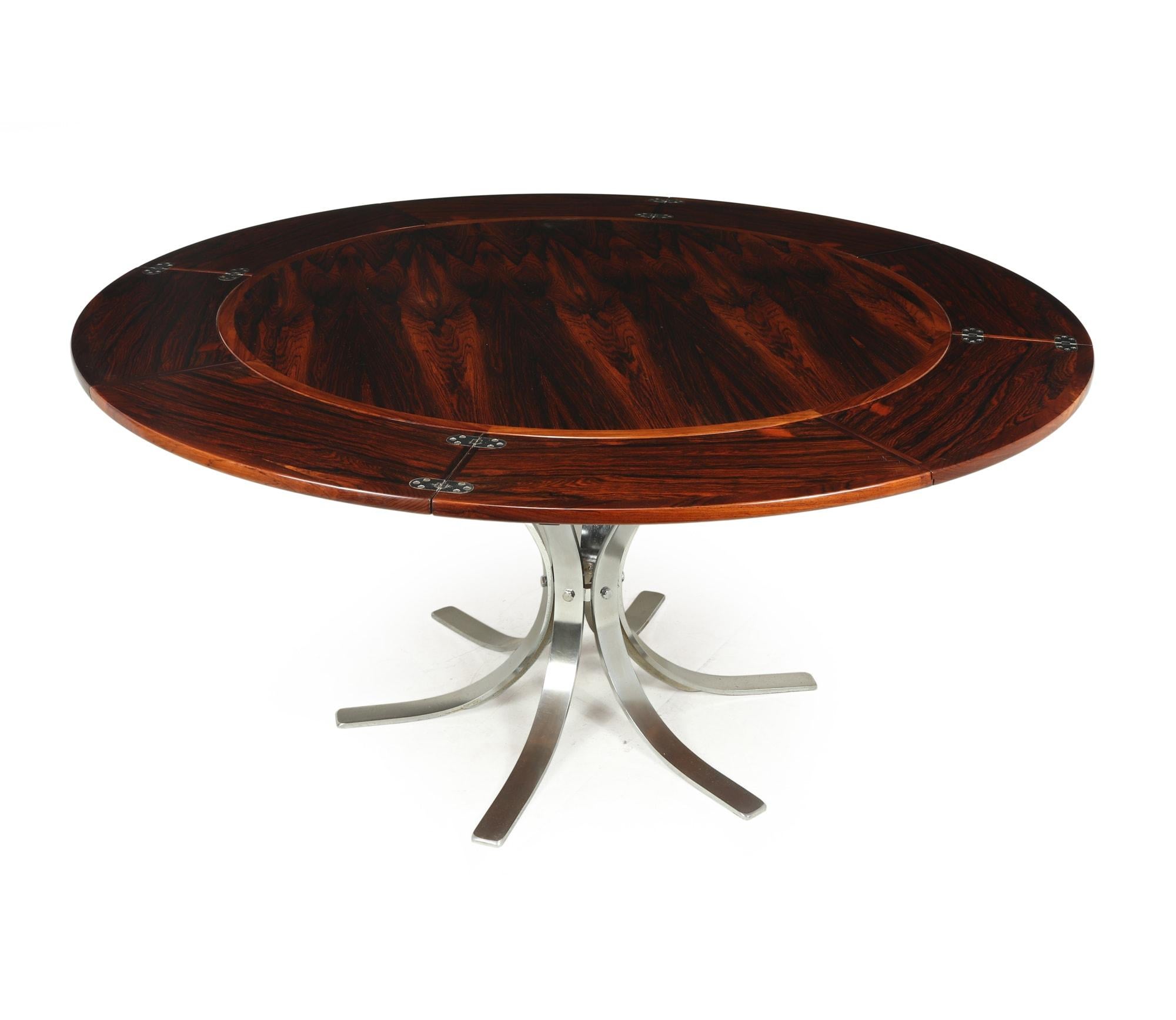 Mid-Century Modern Mid century Modern Rosewood Flip Flap Lotus Dining Table by Dyrlund