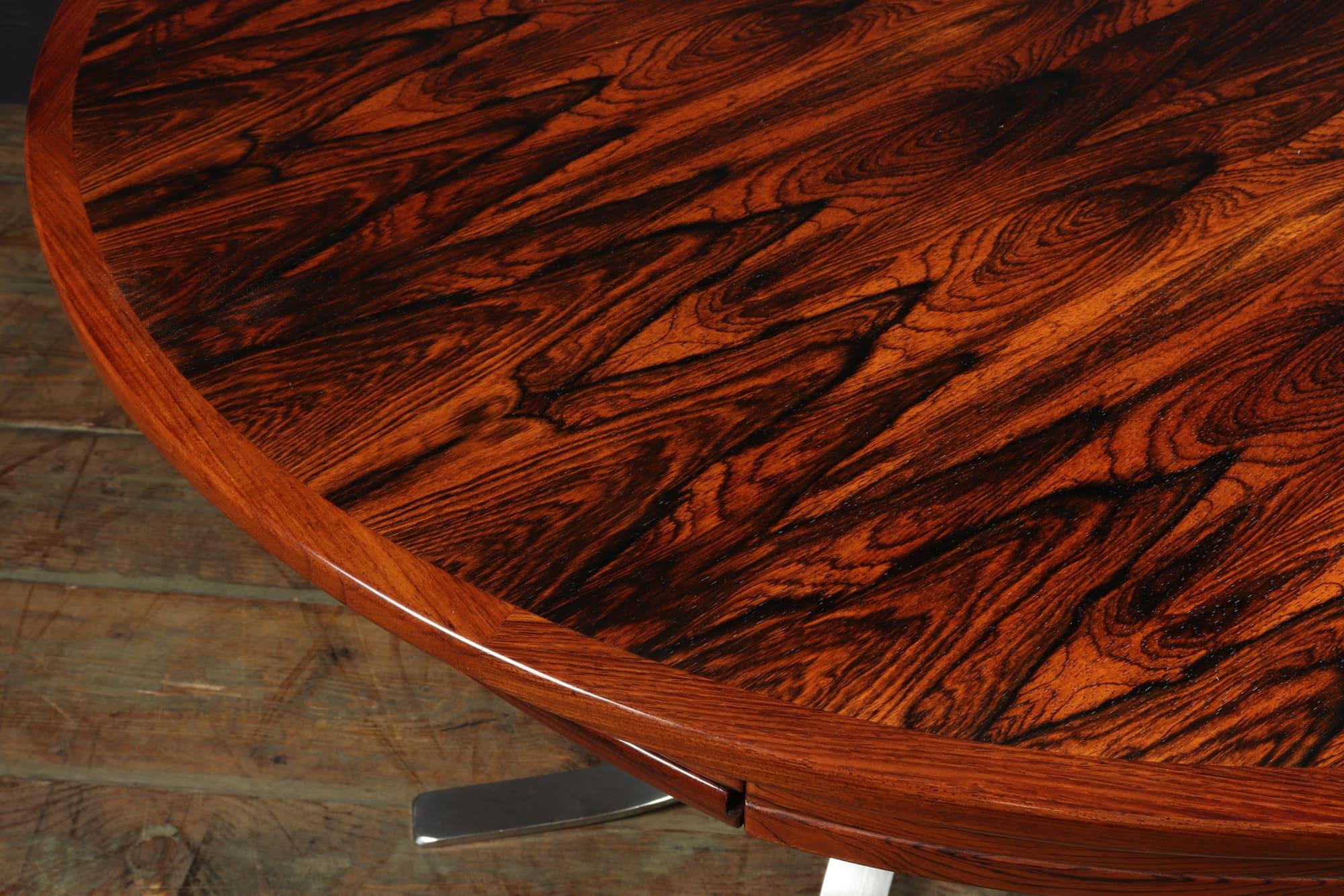 Mid century Modern Rosewood Flip Flap Lotus Dining Table by Dyrlund 3