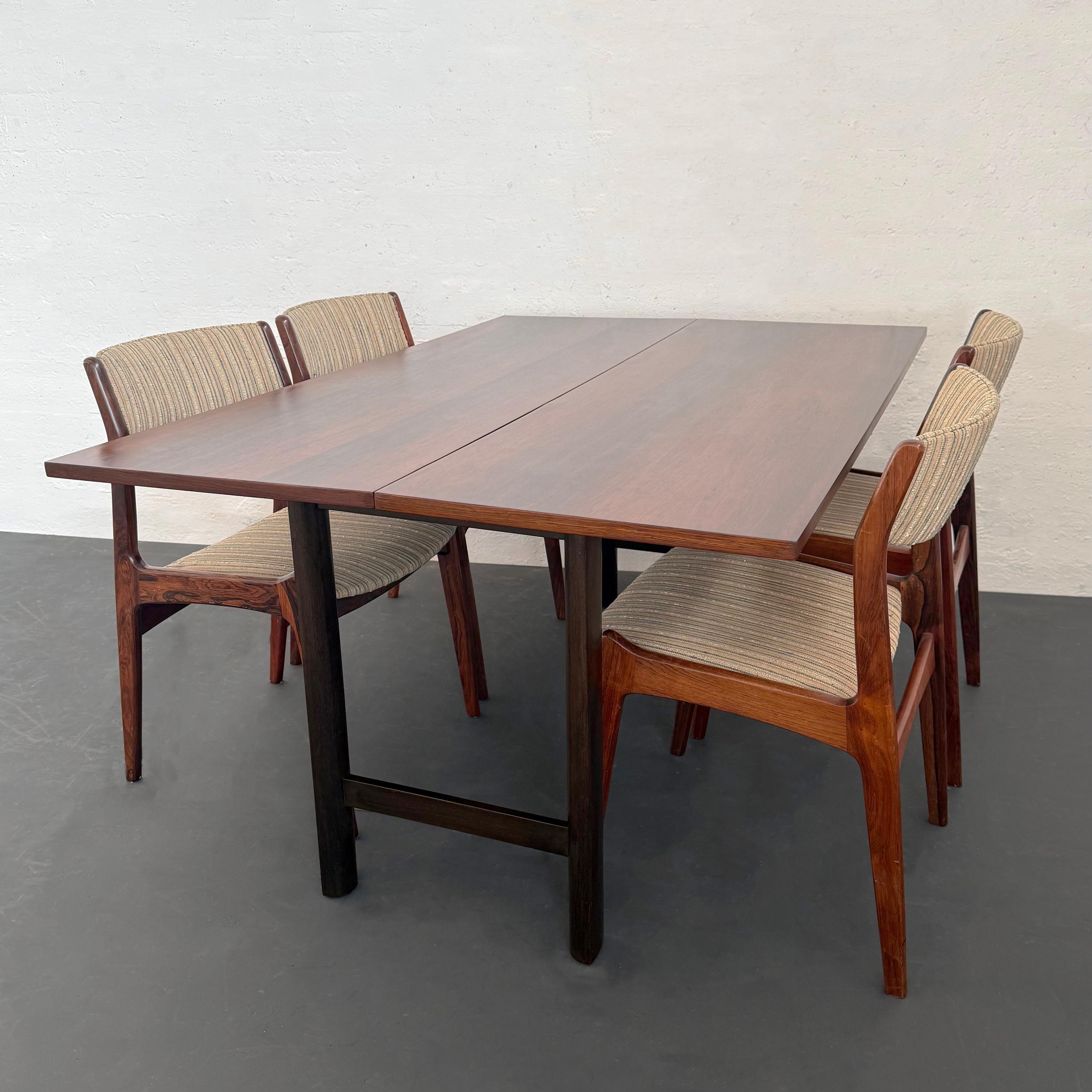 Console de table de salle à manger à rabat en bois de rose, moderne du milieu du siècle dernier, par Harvey Probber en vente 1