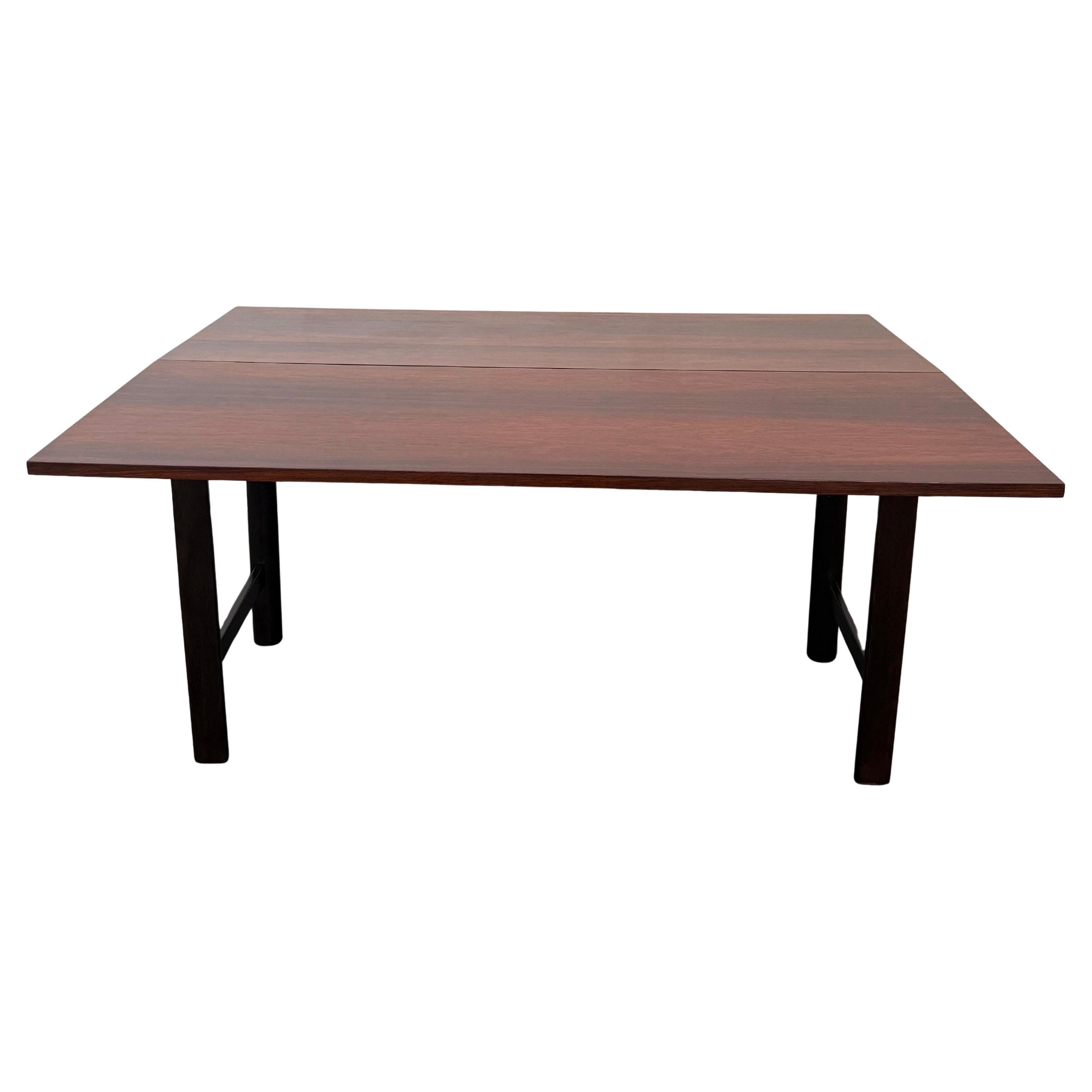 Mid-Century Modern Rosewood Flip-Top Dining Table Console By Harvey Probber
