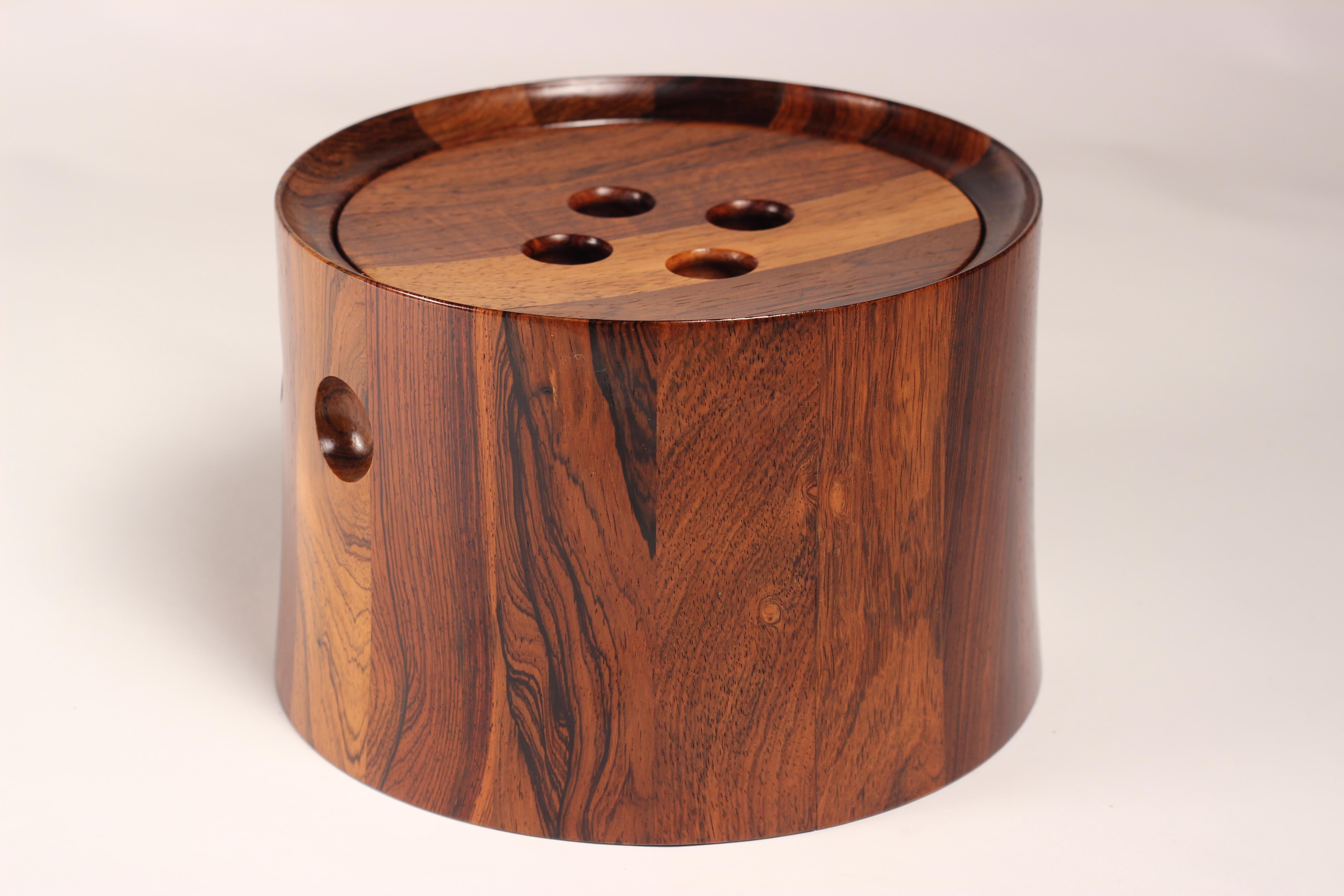 Danish Scandinavian Modern Rosewood Ice Bucket Designed by Jens Quistgaard