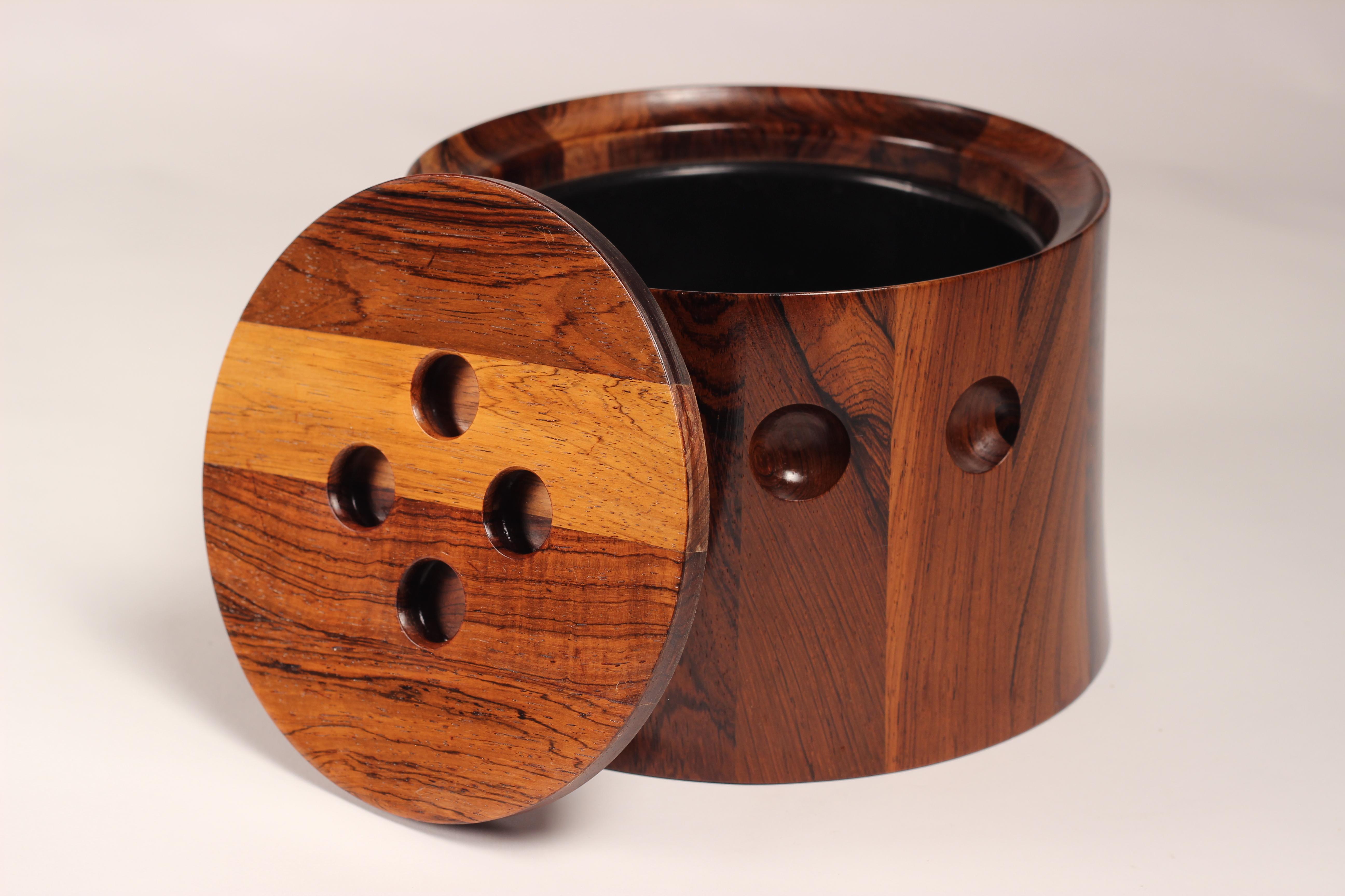 Scandinavian Modern Rosewood Ice Bucket Designed by Jens Quistgaard 1