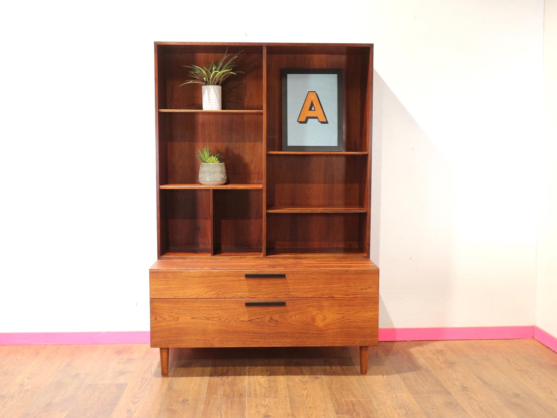 Mid-Century Modern Mid Century Modern Rosewood Kofod Larsen Display China Cabinet Bookcase Danish