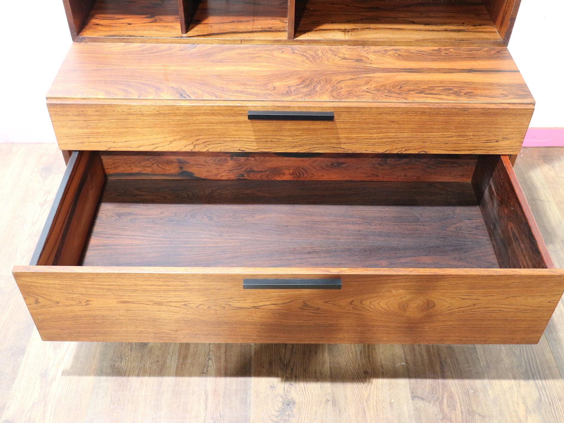 20th Century Mid Century Modern Rosewood Kofod Larsen Display China Cabinet Bookcase Danish