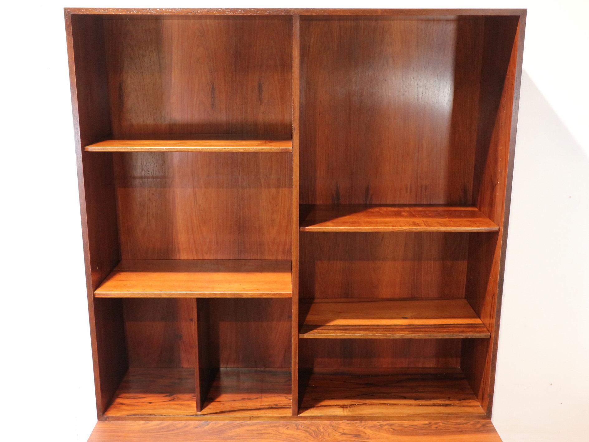 Mid Century Modern Rosewood Kofod Larsen Display China Cabinet Bookcase Danish 1