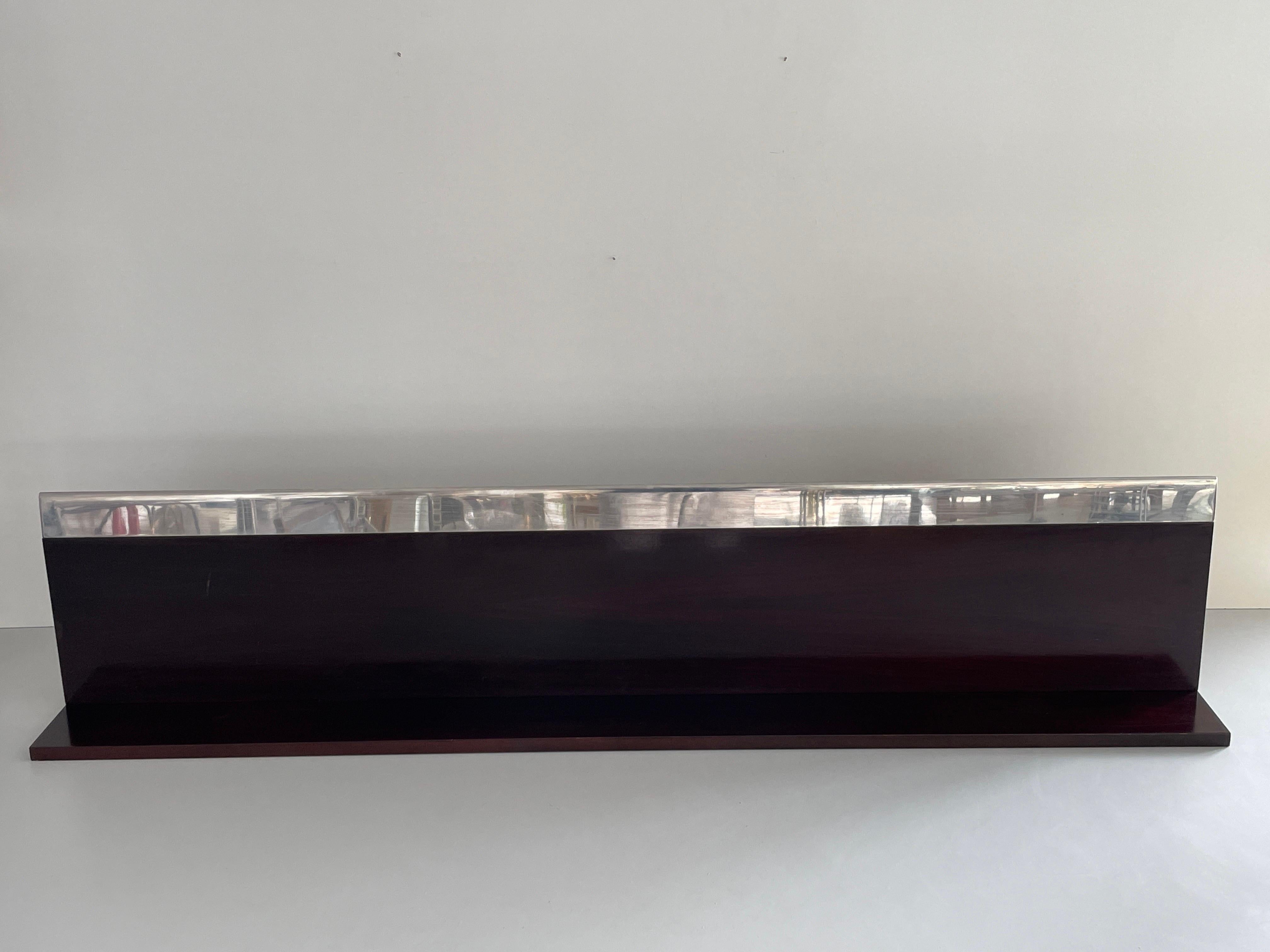 Mid-century Modern Rosewood Large Shelf Steel Cover by Saporiti, 1960s, Italy For Sale 6