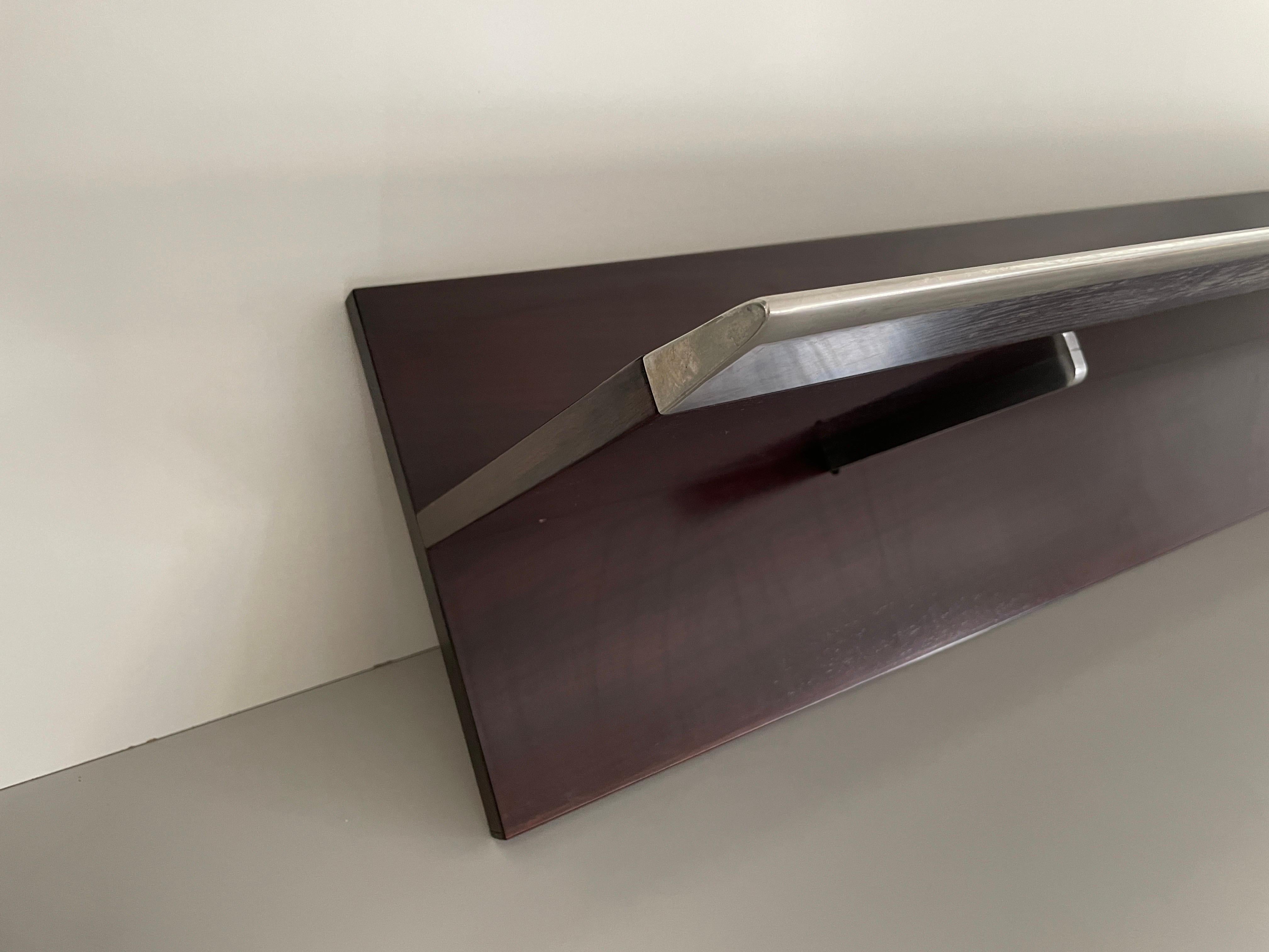 Mid-20th Century Mid-century Modern Rosewood Large Shelf Steel Cover by Saporiti, 1960s, Italy For Sale