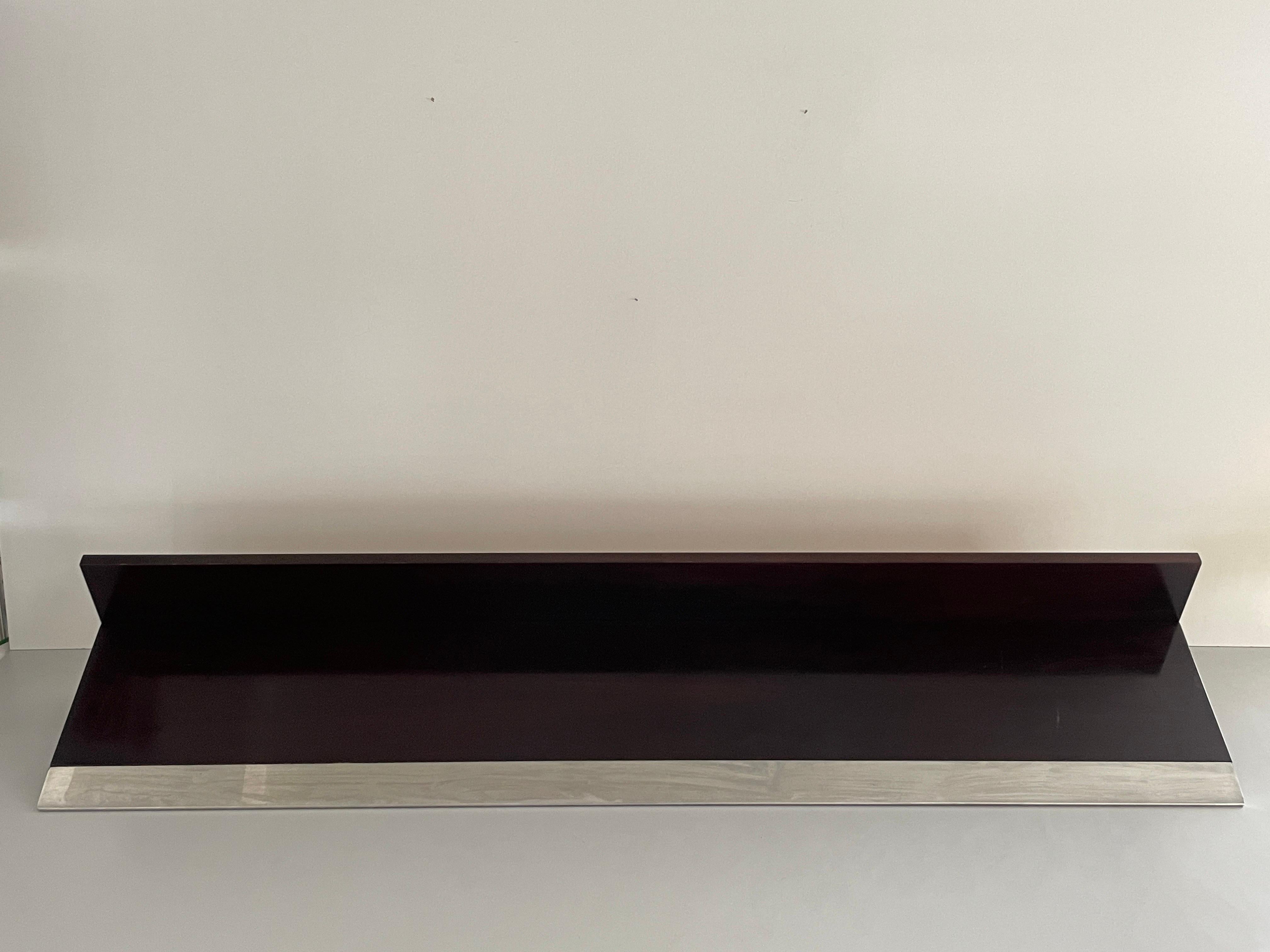 Mid-century Modern Rosewood Large Shelf Steel Cover by Saporiti, 1960s, Italy For Sale 2