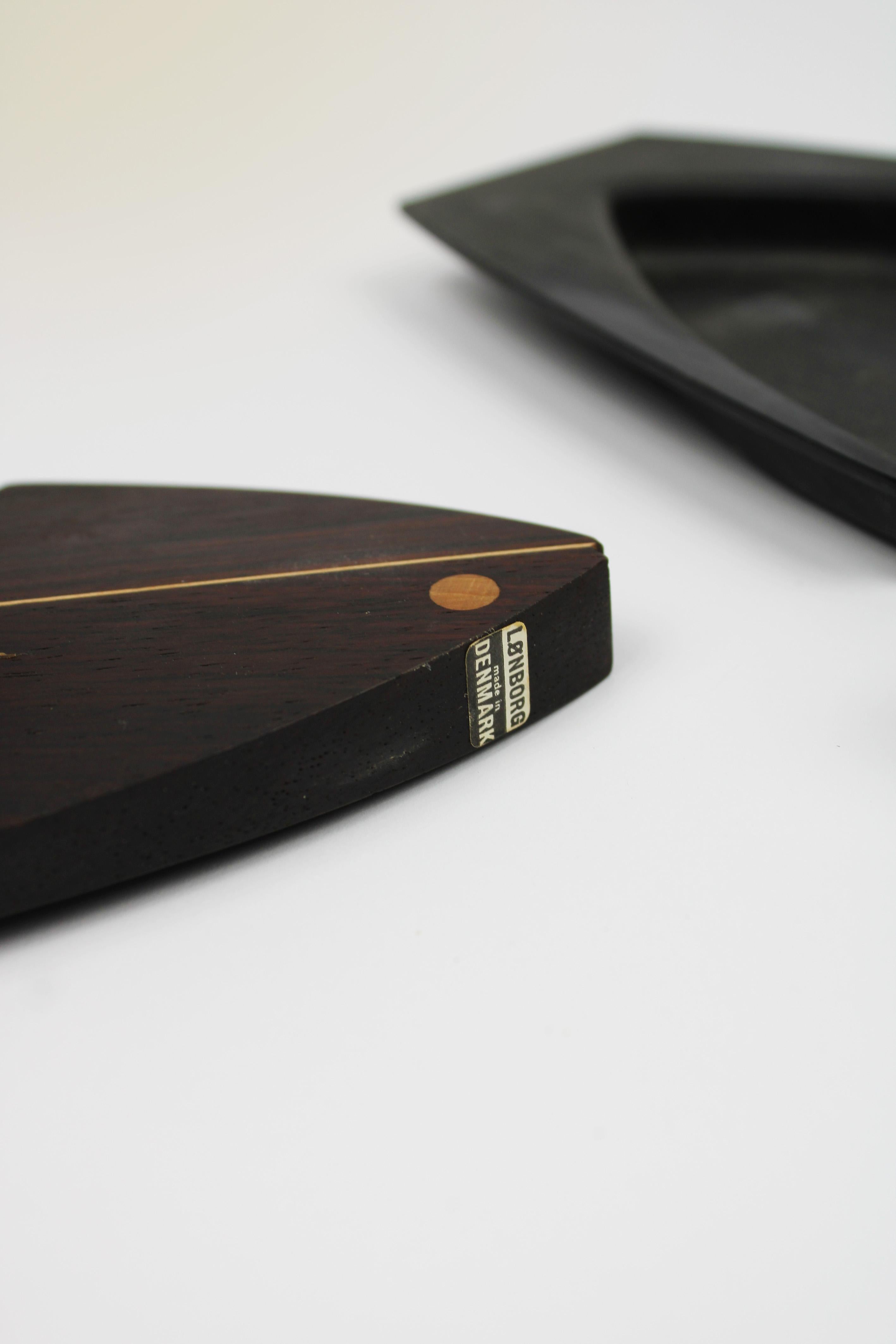 Laurids Lonborg Crumb Brush & Pan aus Rosenholz mit Schachtel, Mid-Century Modern, Dänemark (Dänisch) im Angebot