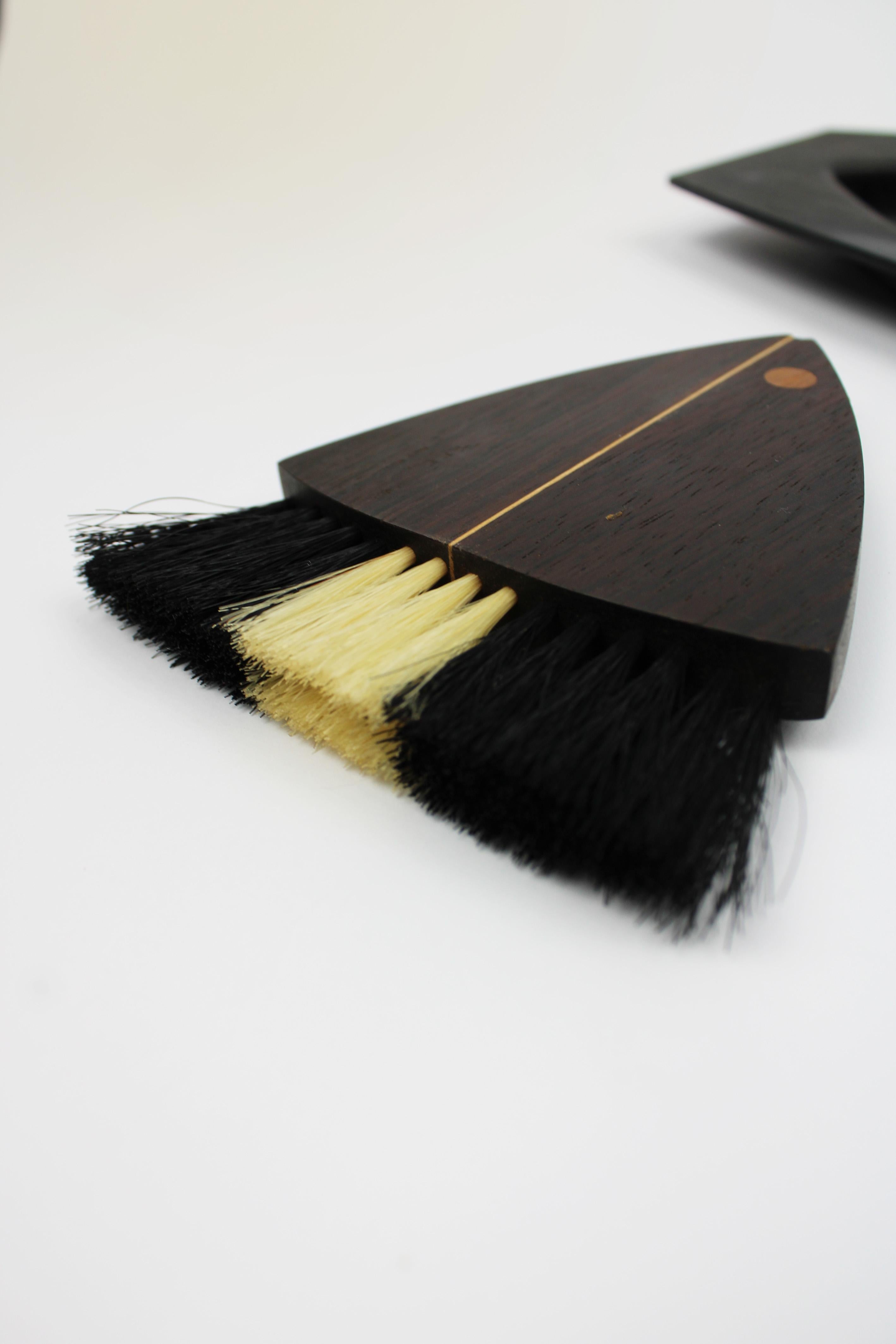 Laurids Lonborg Crumb Brush & Pan aus Rosenholz mit Schachtel, Mid-Century Modern, Dänemark (Handgefertigt) im Angebot