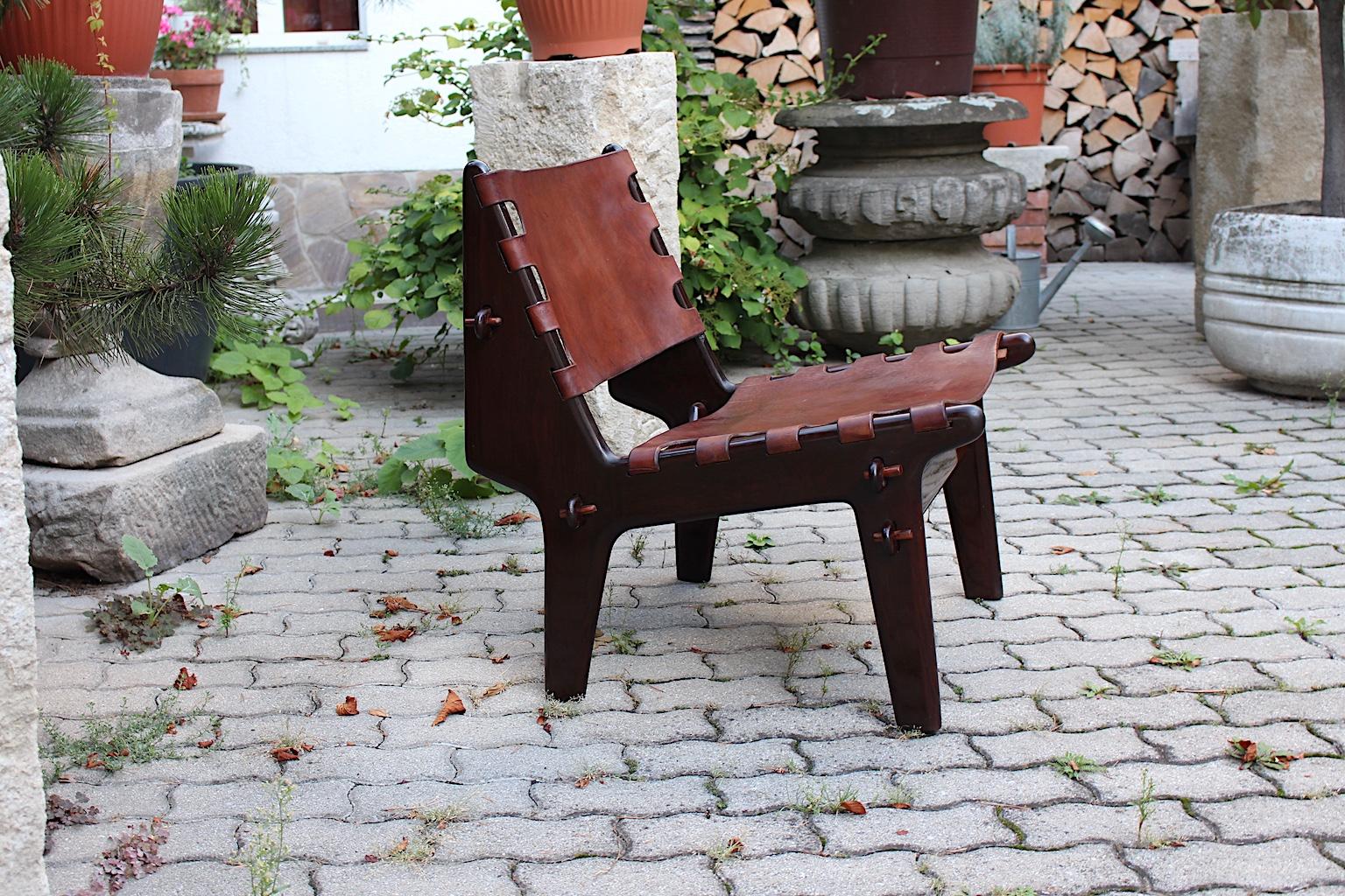Mid-Century Modern Beechwood Leather Lounge Chair by Angel Pazmino, 1960s 5