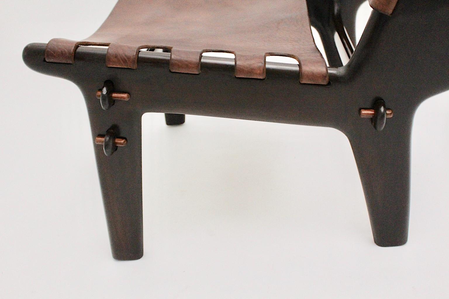 Mid-Century Modern Beechwood Leather Lounge Chair by Angel Pazmino, 1960s 12