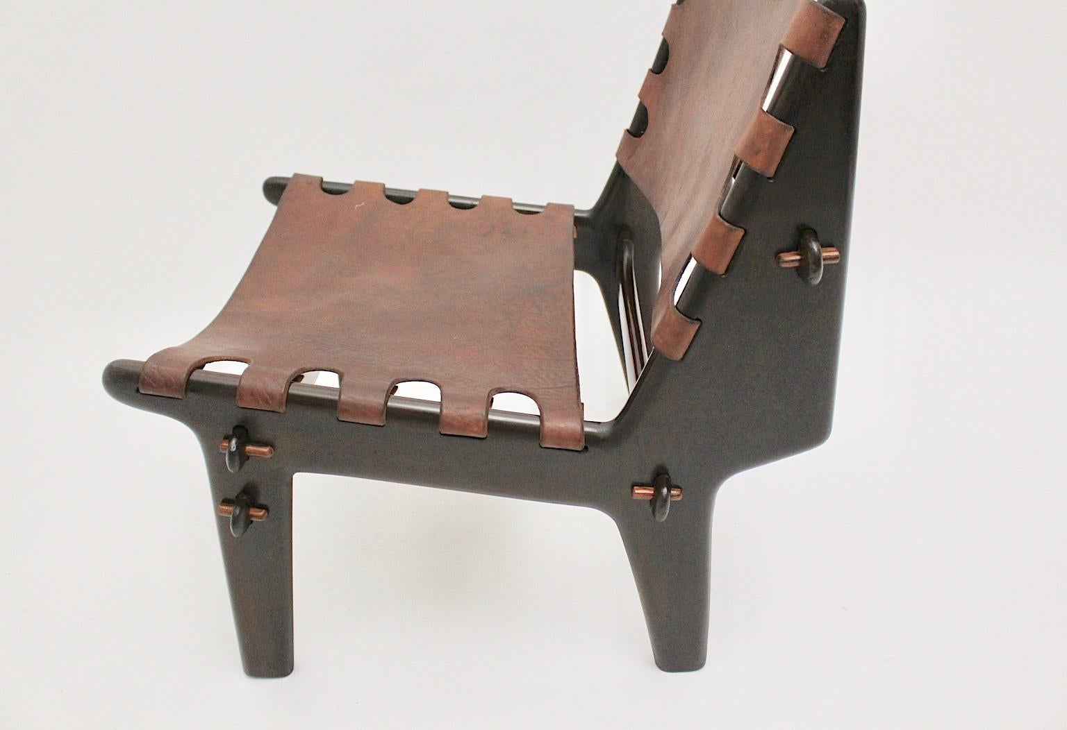 Mid-Century Modern Beechwood Leather Lounge Chair by Angel Pazmino, 1960s 15