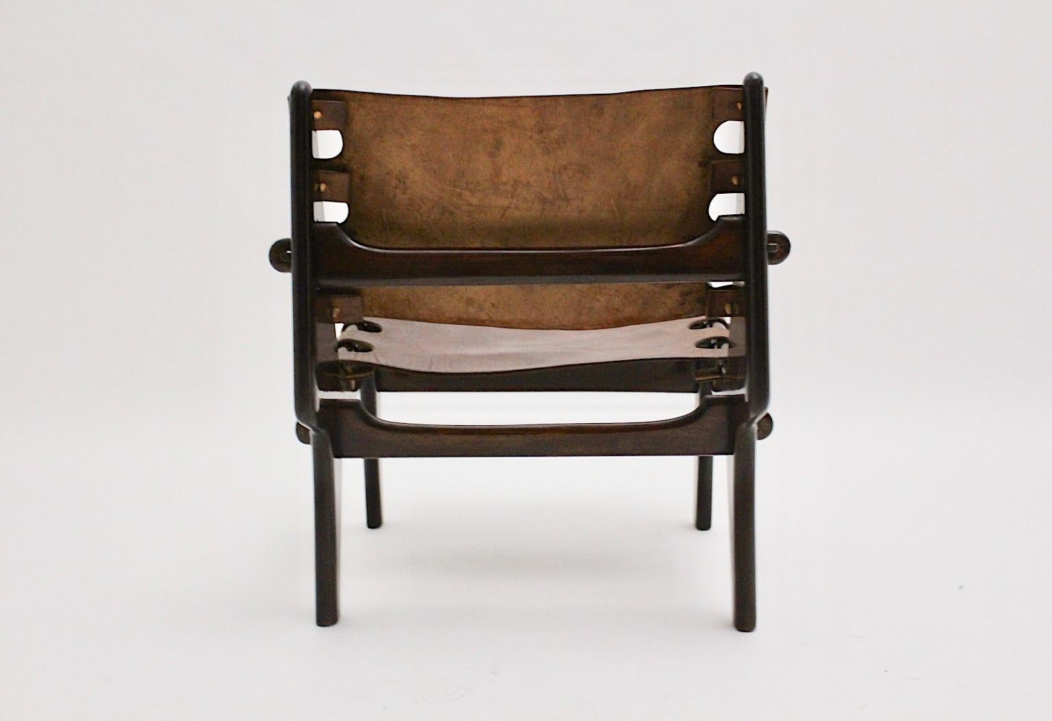 Mid-Century Modern Beechwood Leather Lounge Chair by Angel Pazmino, 1960s 3