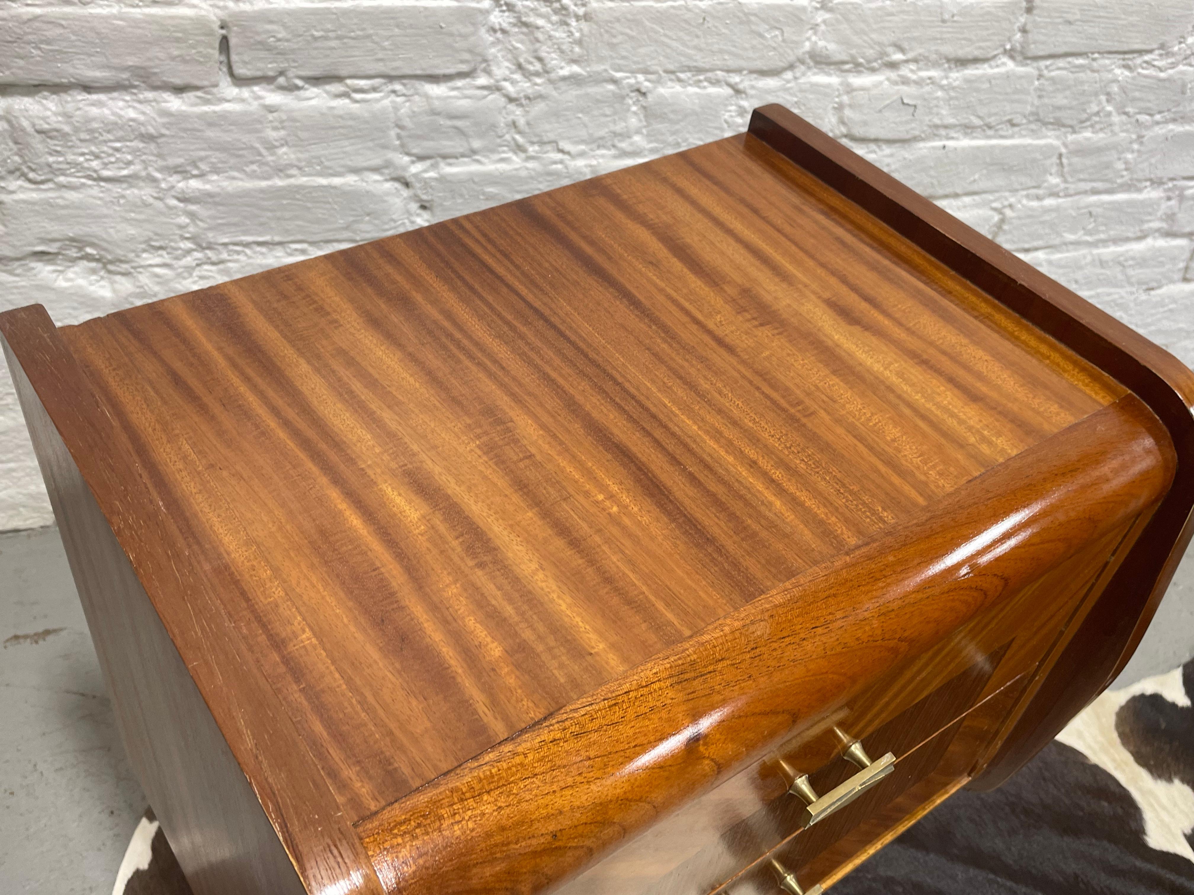 Mid Century MODERN Rosewood + Mahogany French NIGHTSTANDS, circa 1950s For Sale 4
