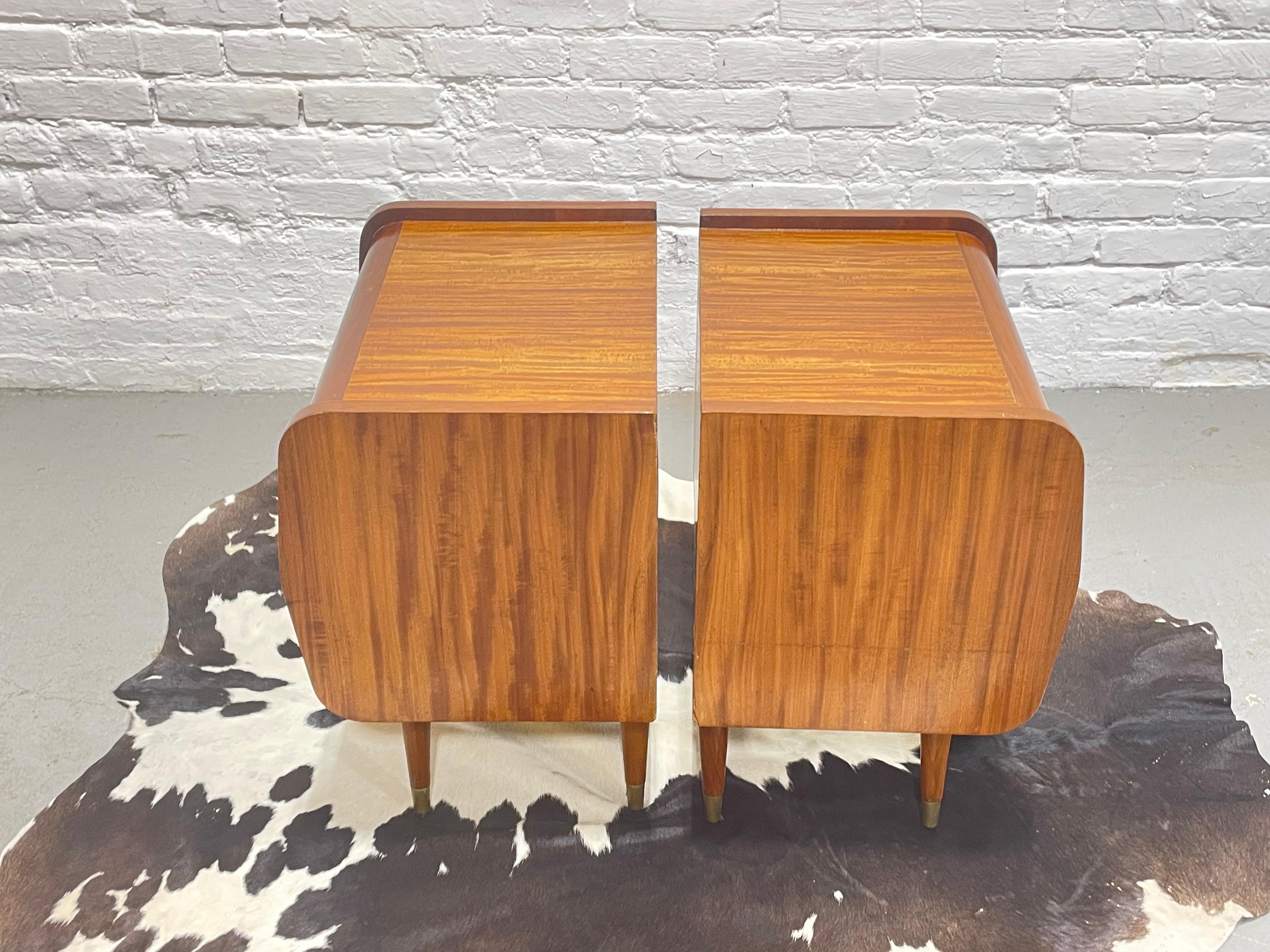 Mid Century MODERN Rosewood + Mahogany French NIGHTSTANDS, circa 1950s For Sale 6