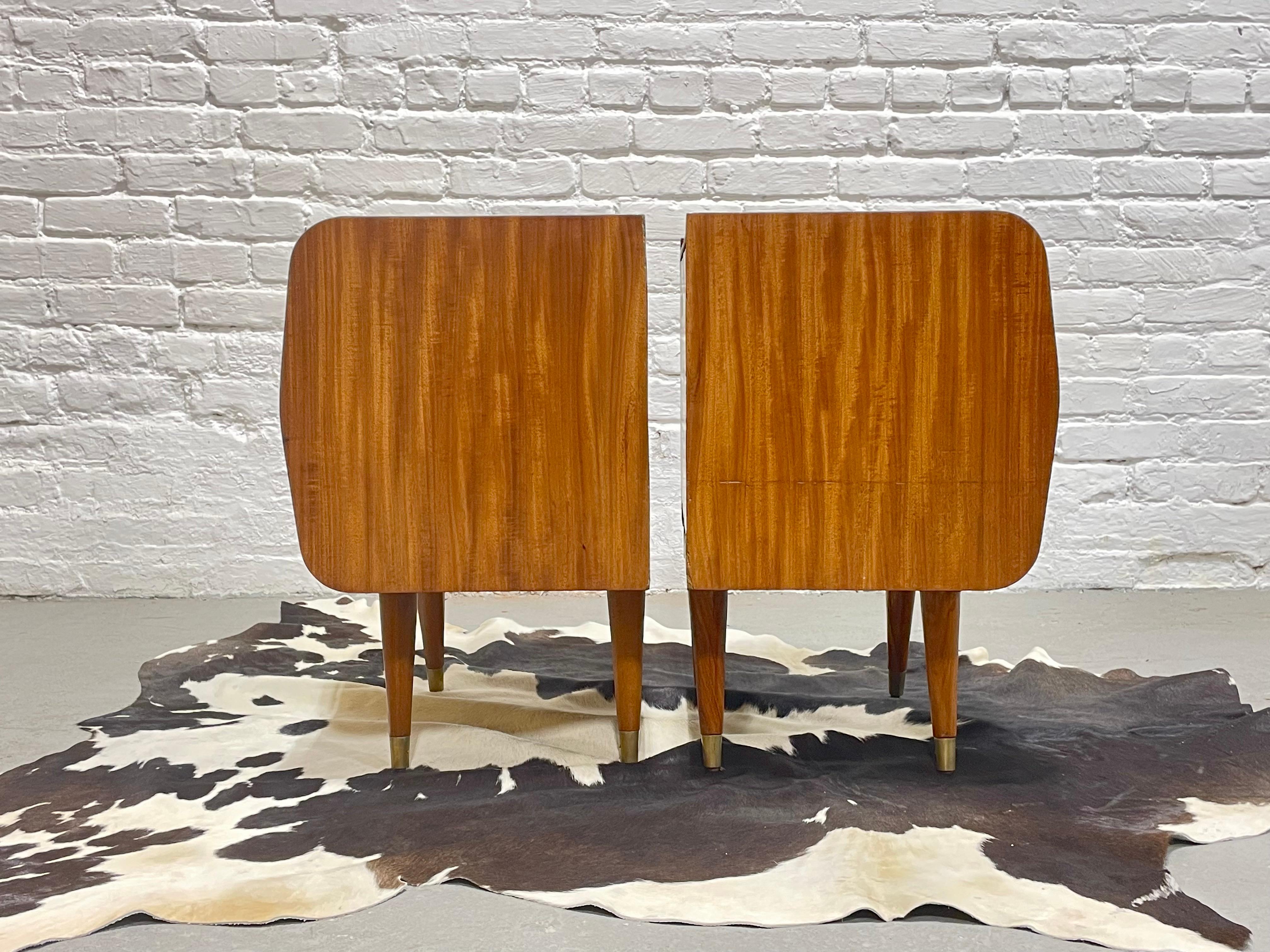 Mid-20th Century Mid Century MODERN Rosewood + Mahogany French NIGHTSTANDS, circa 1950s For Sale