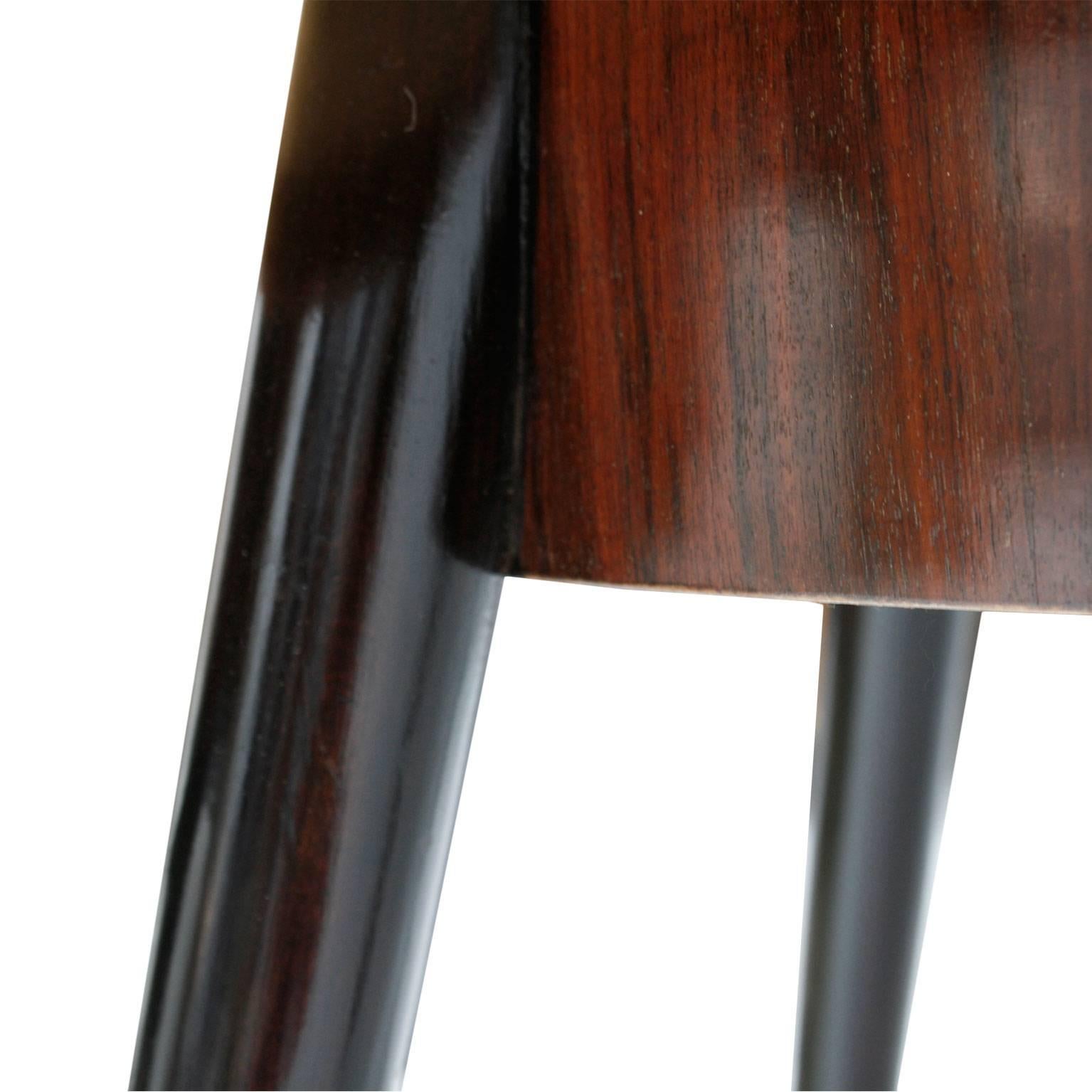 Wood Mid-Century Modern Rosewood Marquetry Italian Pedestal Table