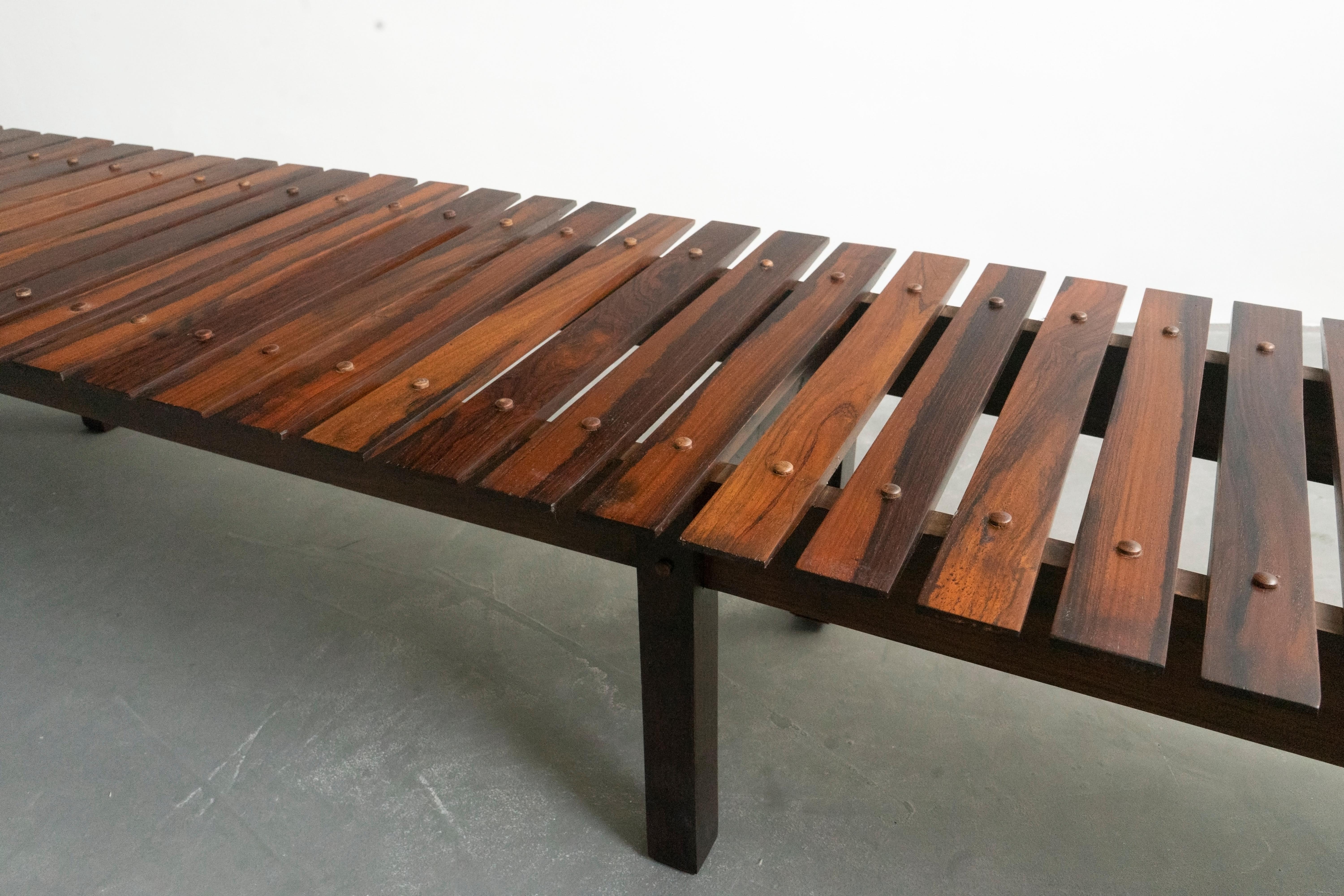 South American Mid-Century Modern Rosewood Mucki Bench by Sergio Rodrigues