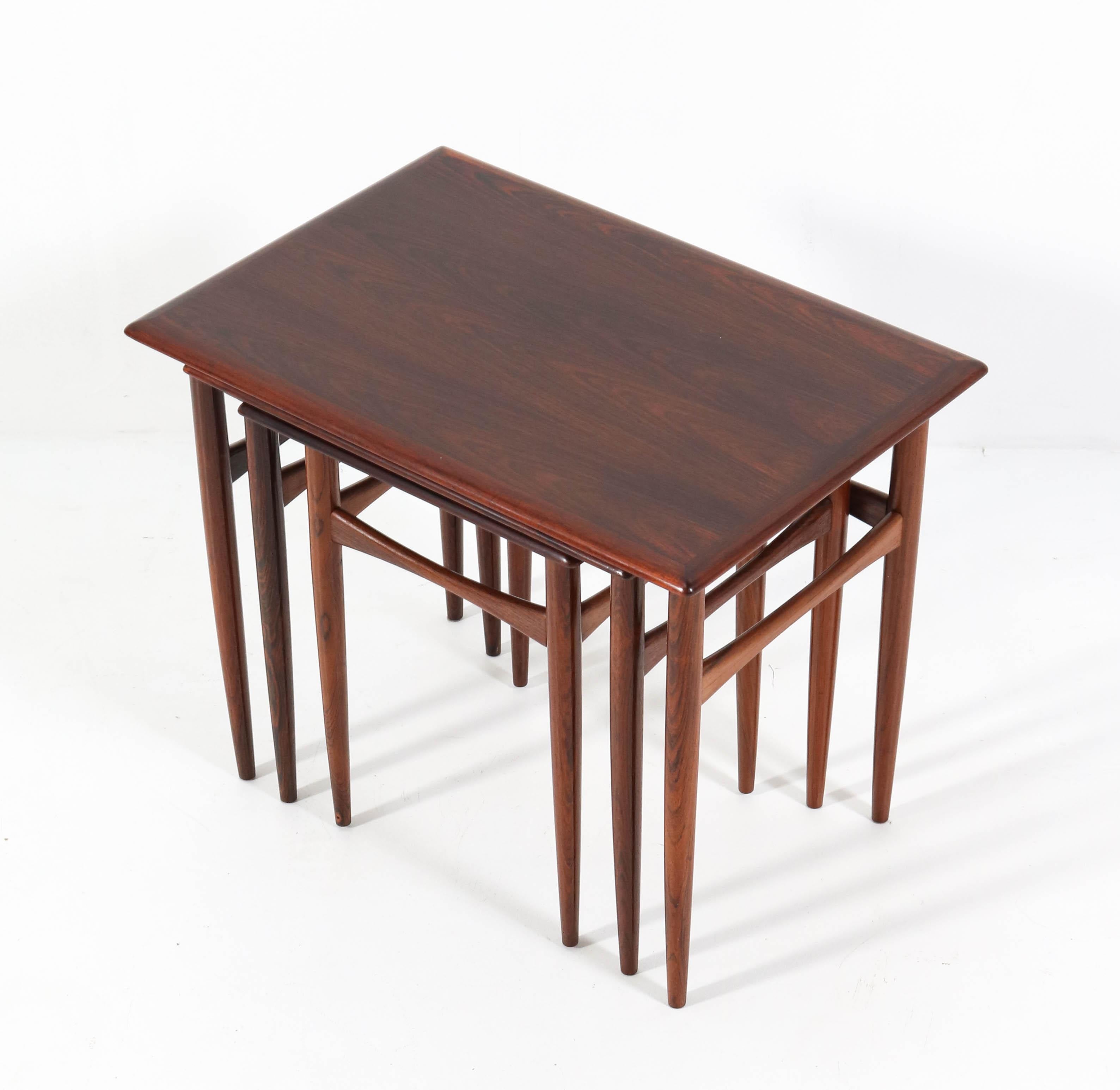 Danish Mid-Century Modern Rosewood Nesting Tables by Arne Hovmand Olsen, 1960s