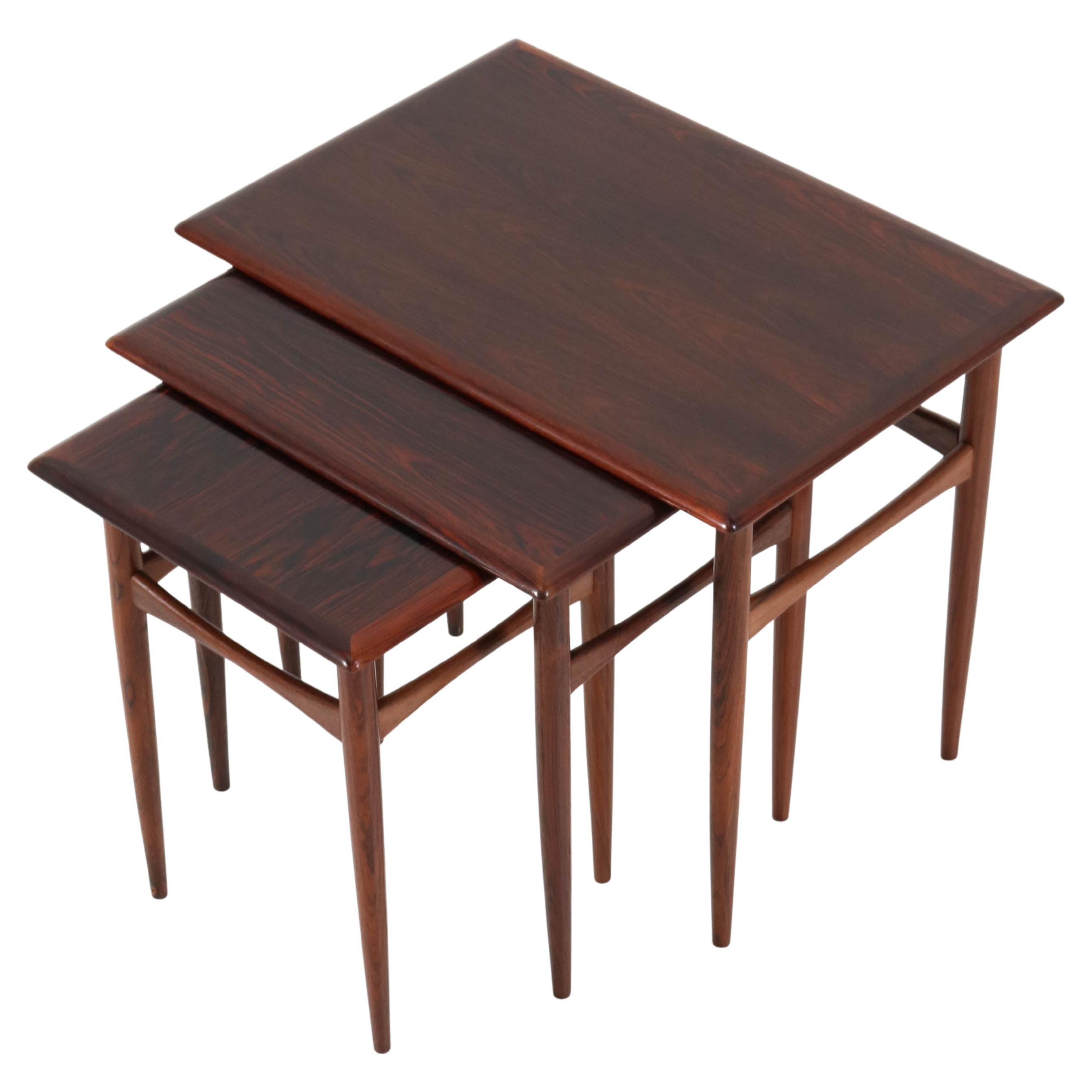 Mid-Century Modern Rosewood Nesting Tables by Arne Hovmand Olsen, 1960s