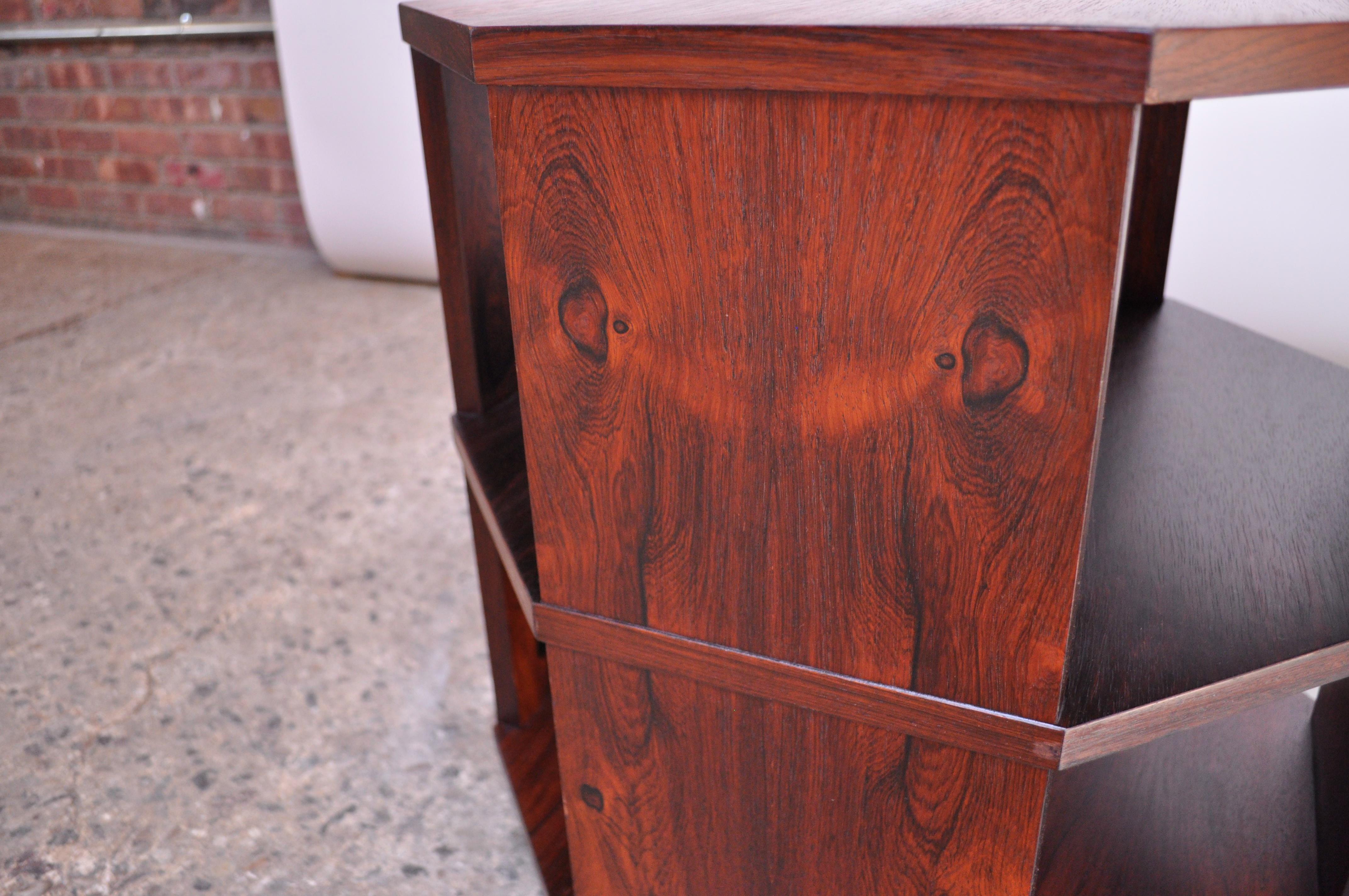 Mid-Century Modern Rosewood Octagonal Side Table 6