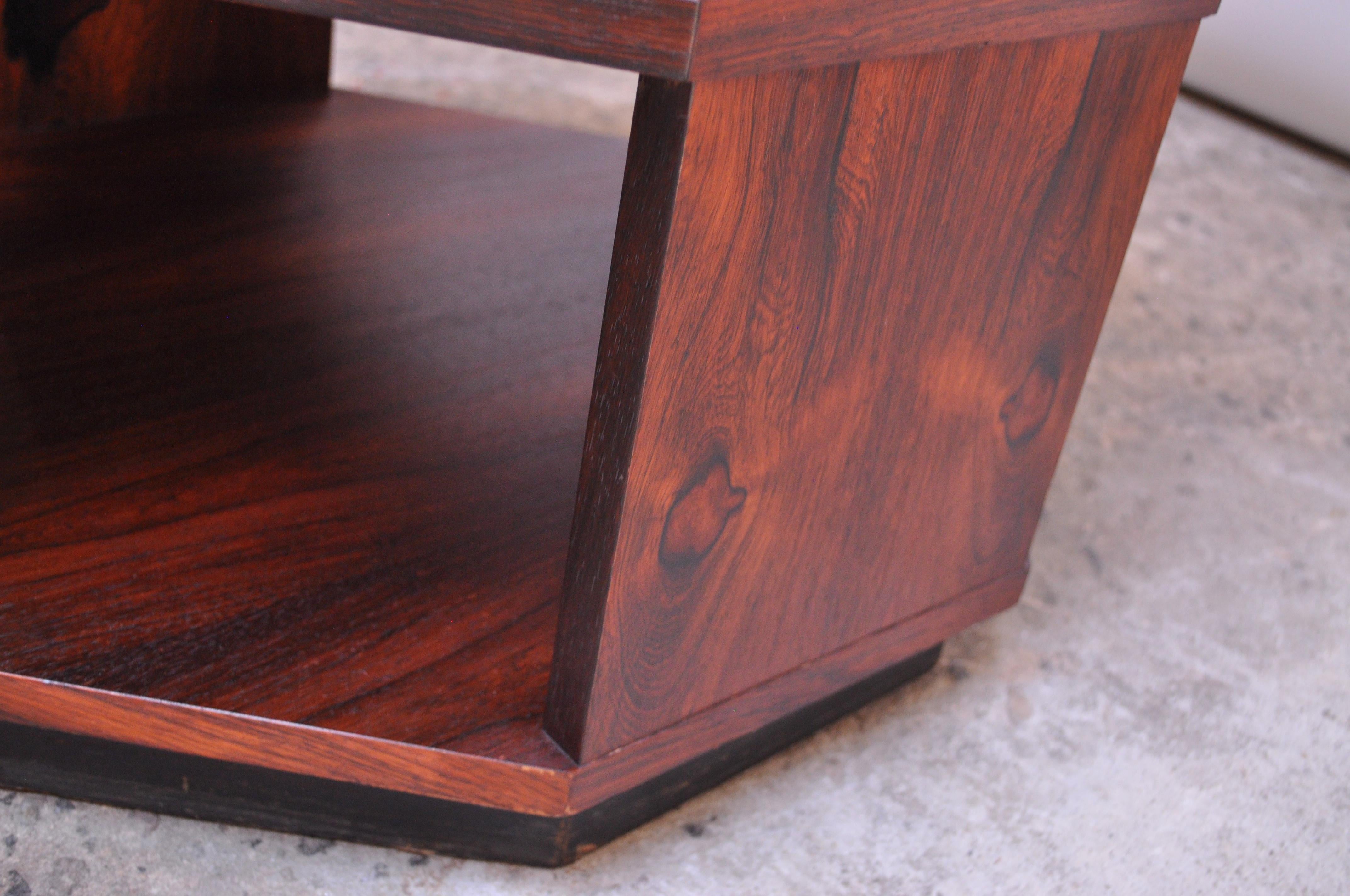 Mid-Century Modern Rosewood Octagonal Side Table 9