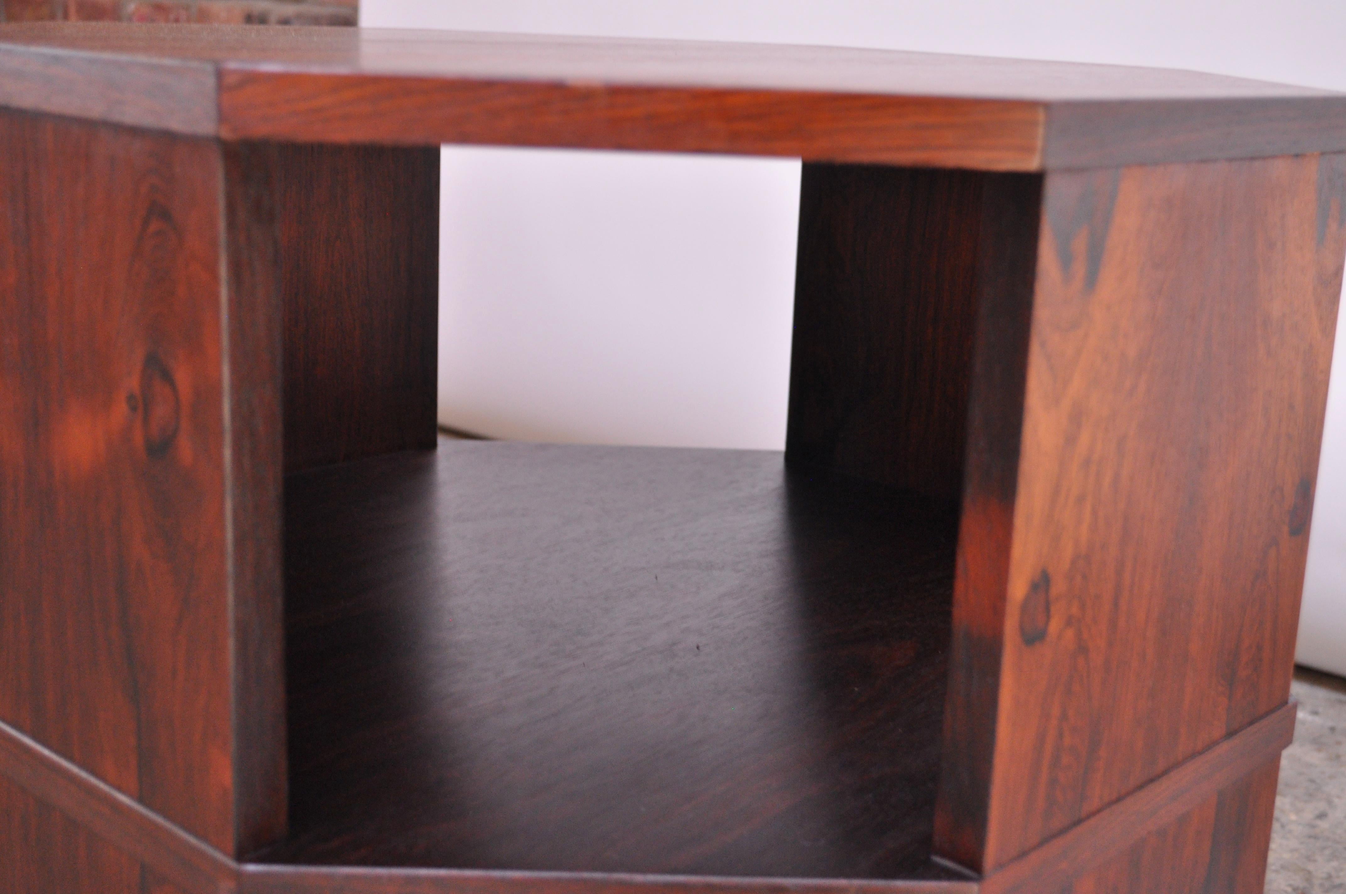 Mid-Century Modern Rosewood Octagonal Side Table 13