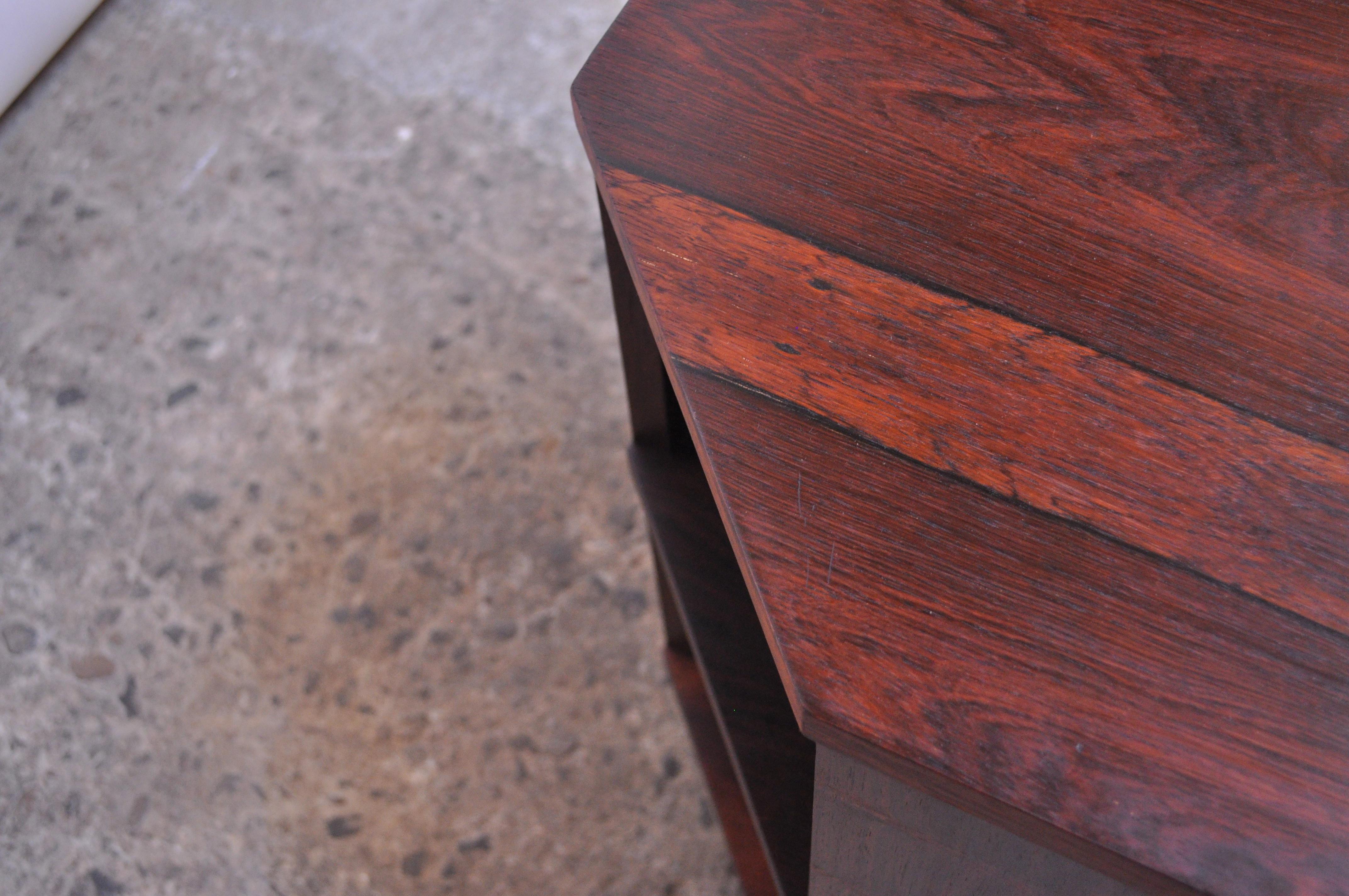 Mid-Century Modern Rosewood Octagonal Side Table 3