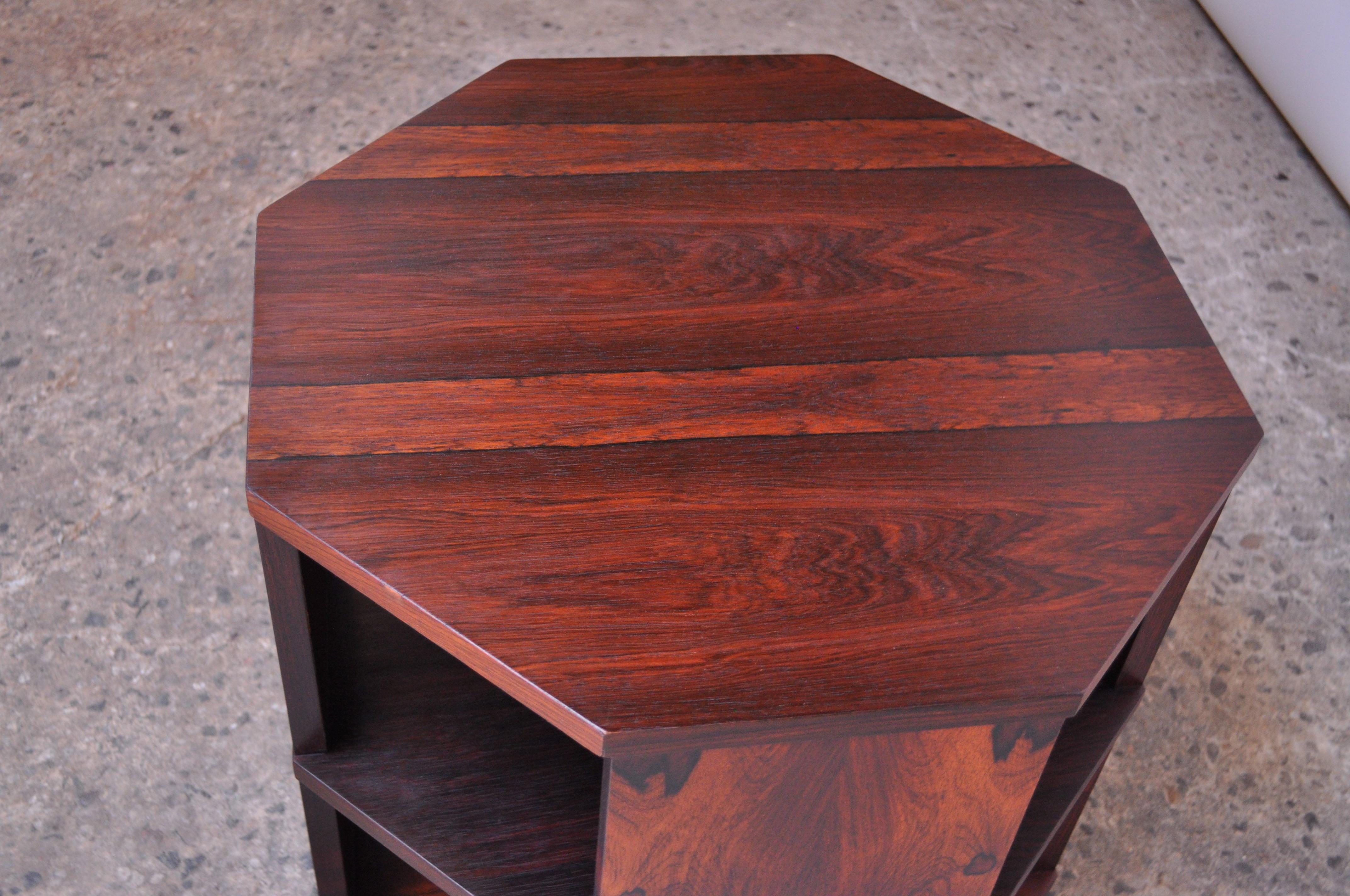 Mid-Century Modern Rosewood Octagonal Side Table 4