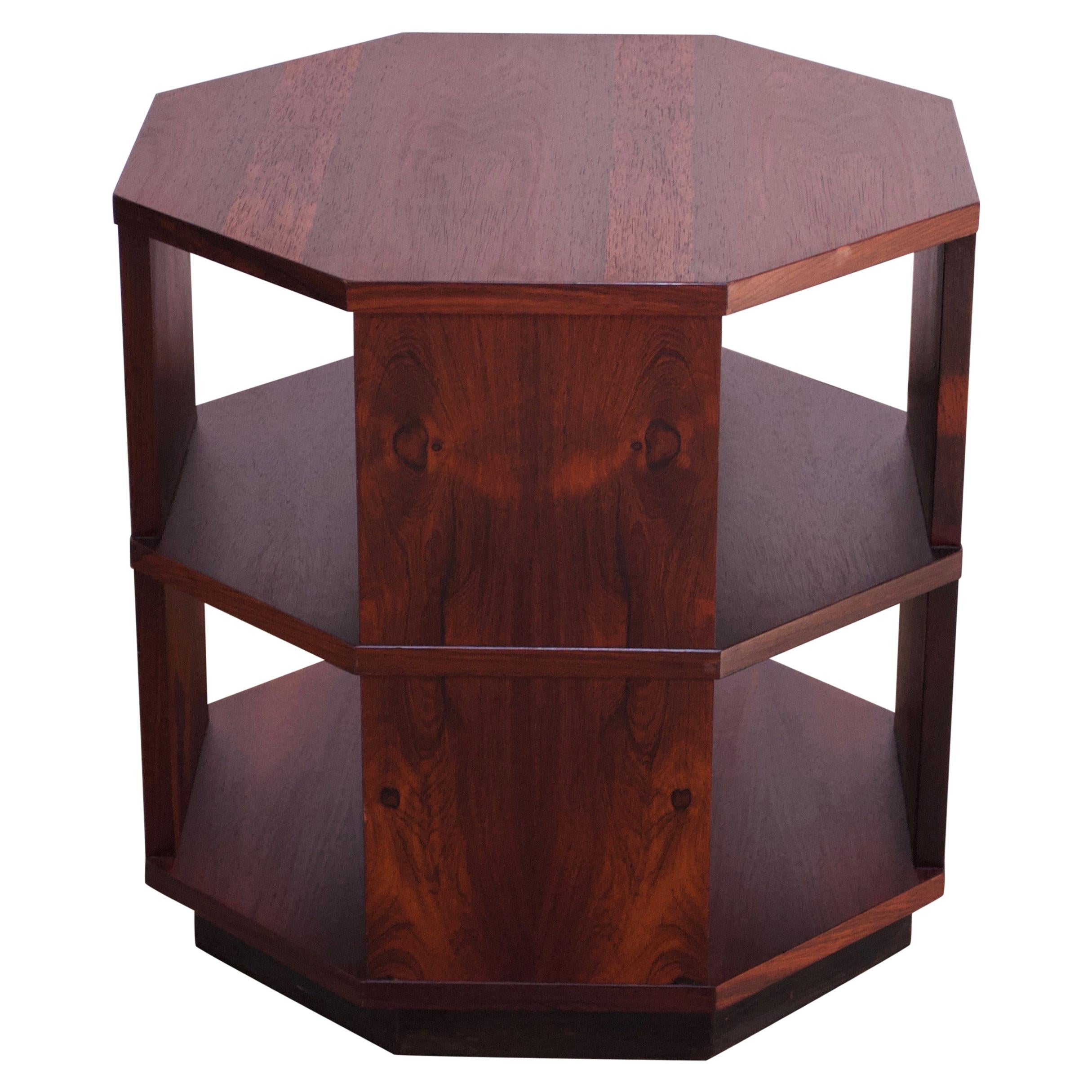 Mid-Century Modern Rosewood Octagonal Side Table