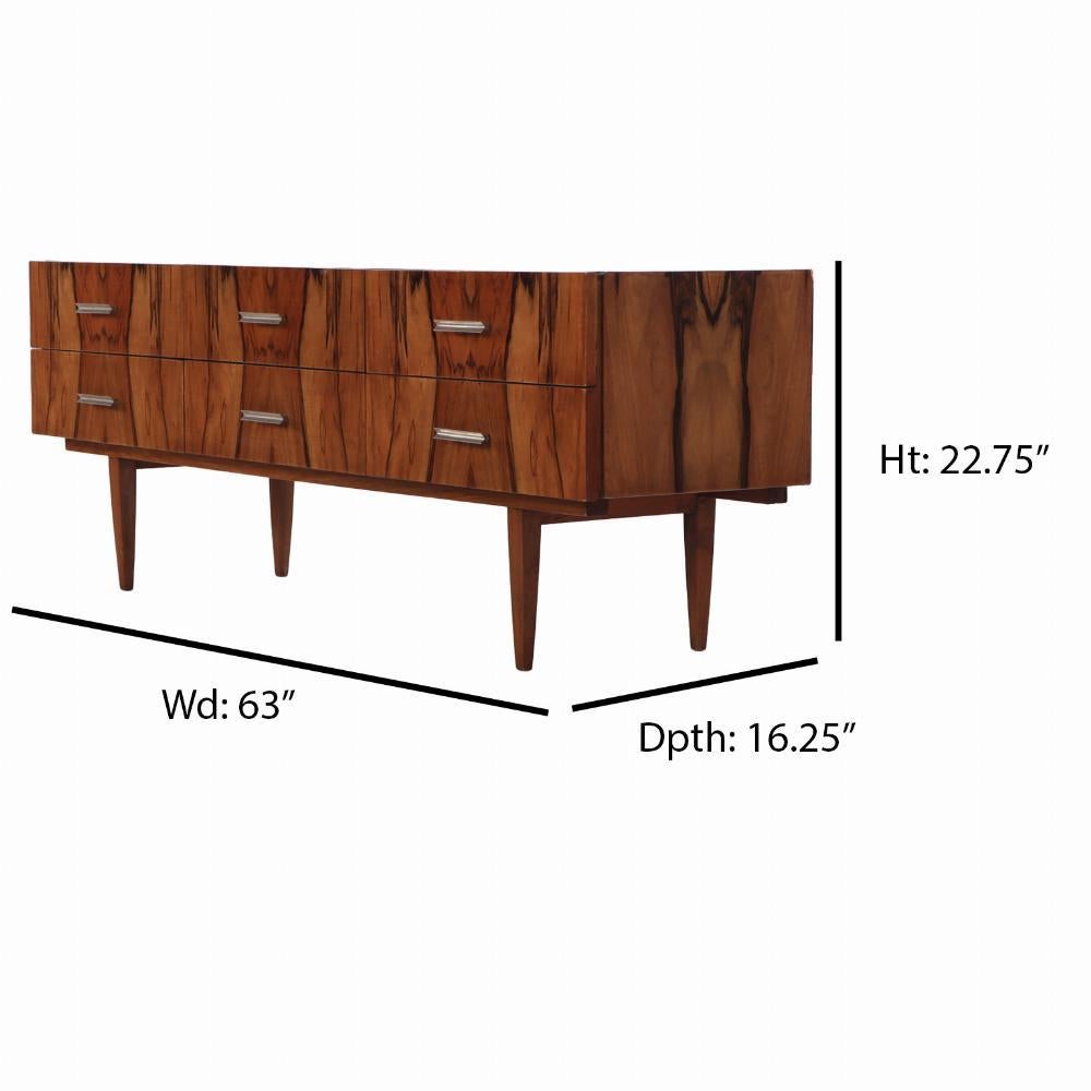 Mid-Century Modern Mid Century Modern rosewood or walnut double dresser, C 1960. For Sale