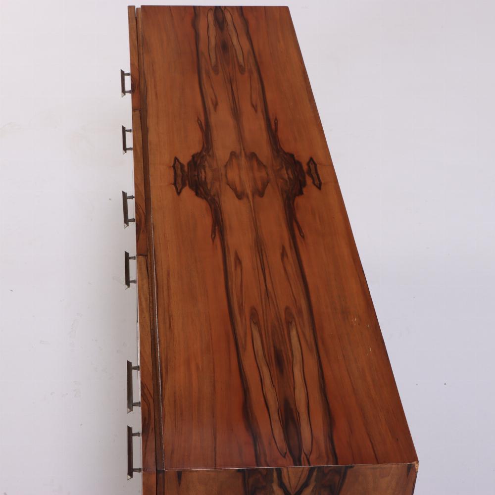 South American Mid Century Modern rosewood or walnut double dresser, C 1960. For Sale