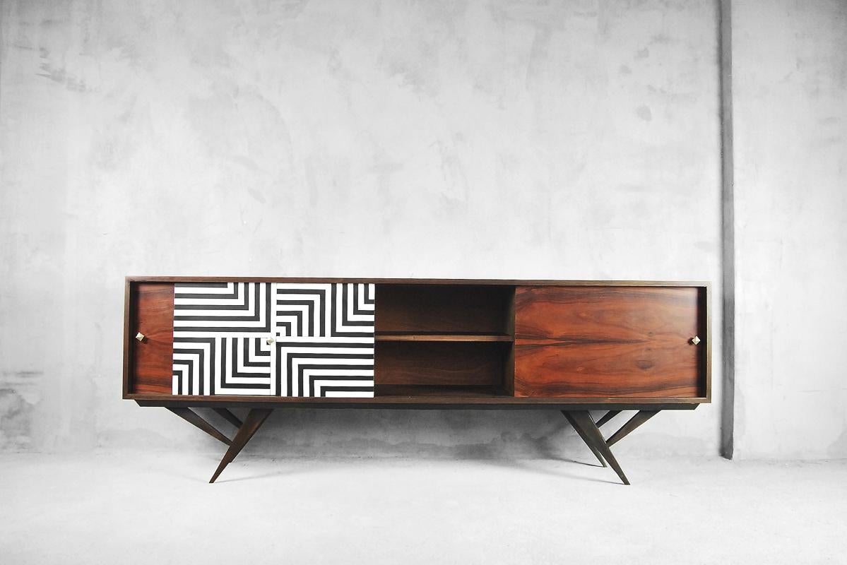 Mid-Century Modern Rosewood Organic Sideboard with Labyrinth Pattern, 1960s 5